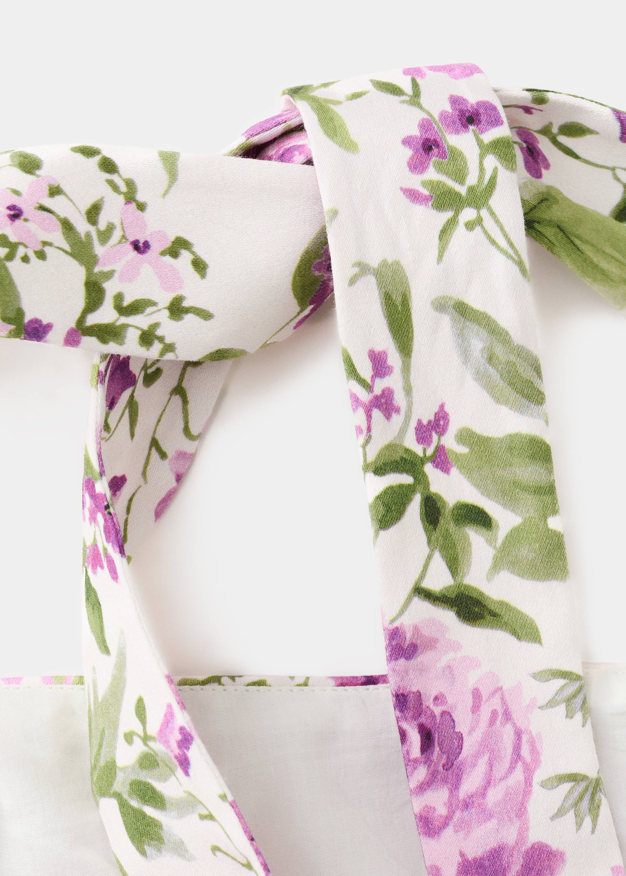 Платье с цветочным принтом и воротником халтер - Деталь изделия 0