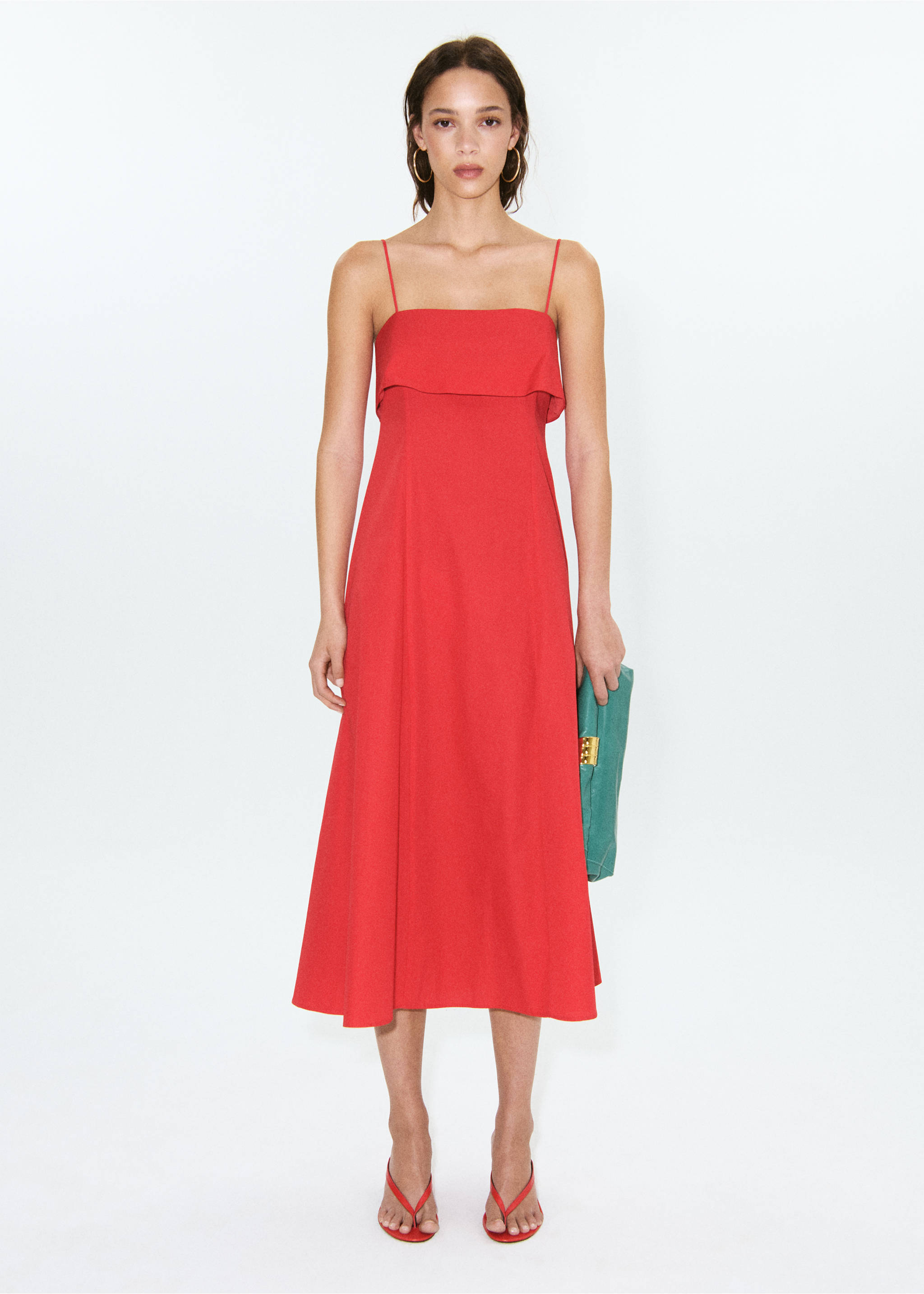 Flared midi-dress - General plane, Red. Ref: 27009224-00.