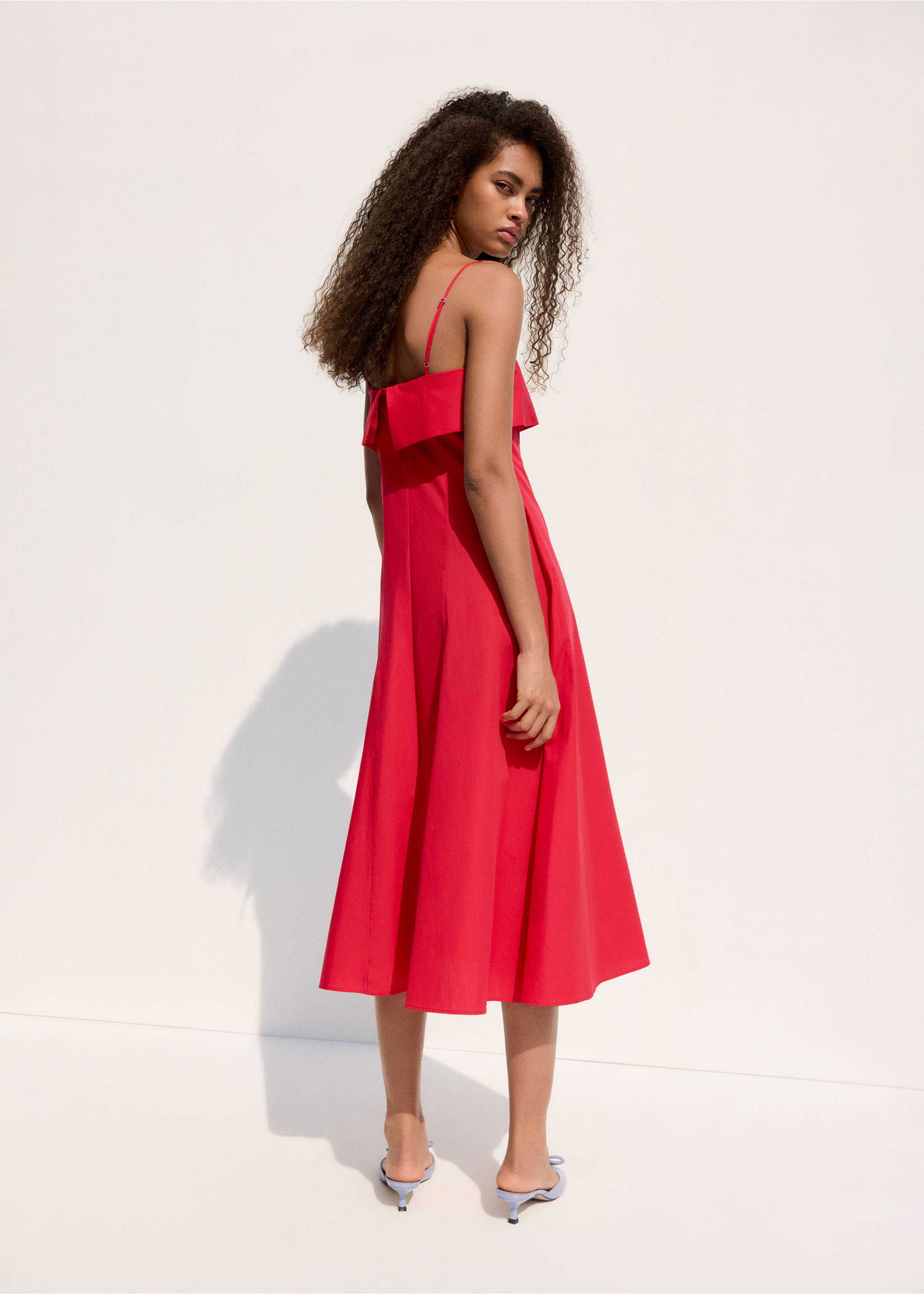 Robe midi évasée - Verso de l’article, Rouge. Ref: 27009224-01.