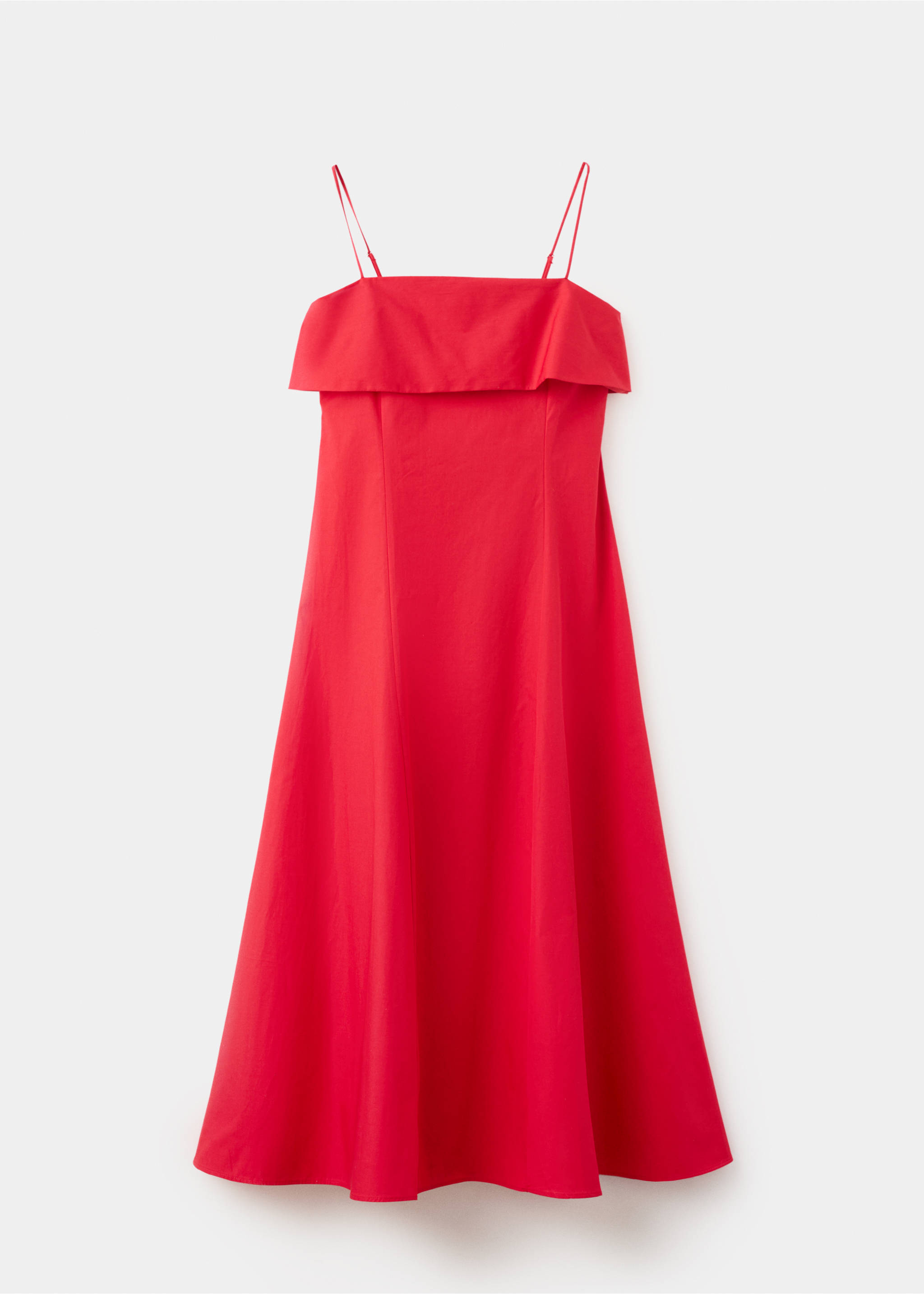 Flared midi-dress - Article without model, Red. Ref: 27009224-00.