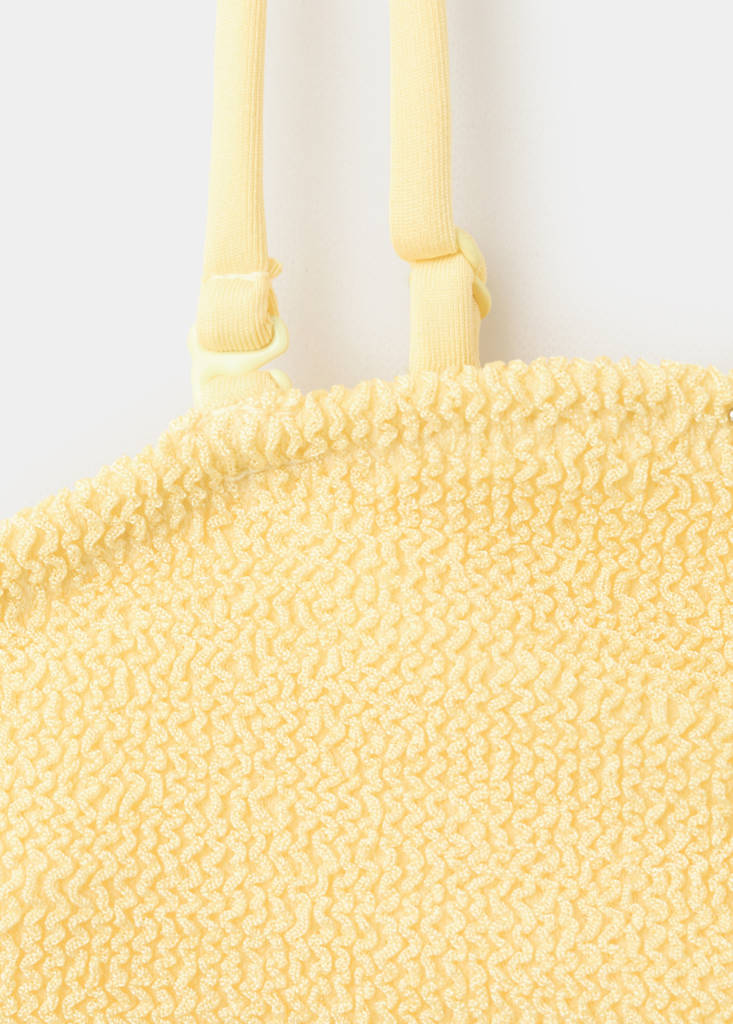 Textured bandeau bikini top — Pastel Yellow