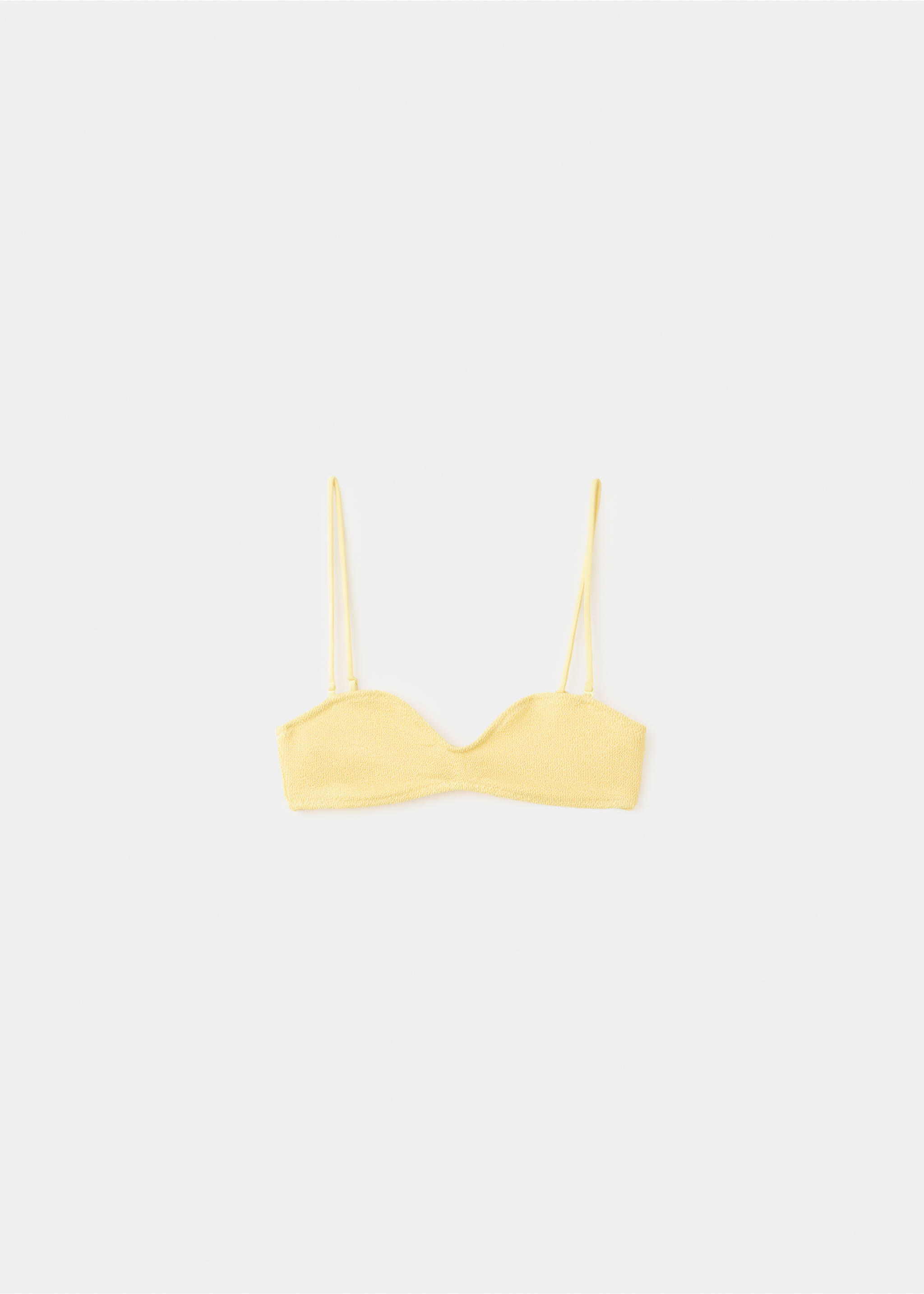 Top bikini bandeau textura - Artículo sin modelo, Amarillo pastel. Ref: 27009411-00.