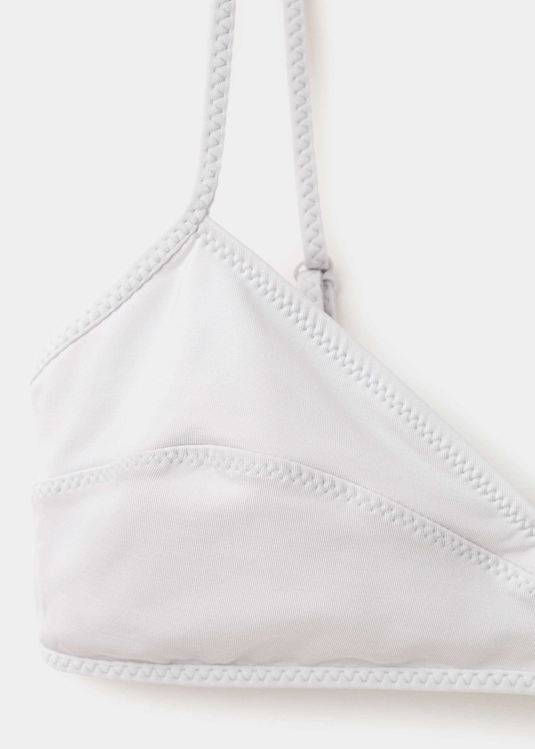 Triangular bikini top with stitching - Details of the article 0
