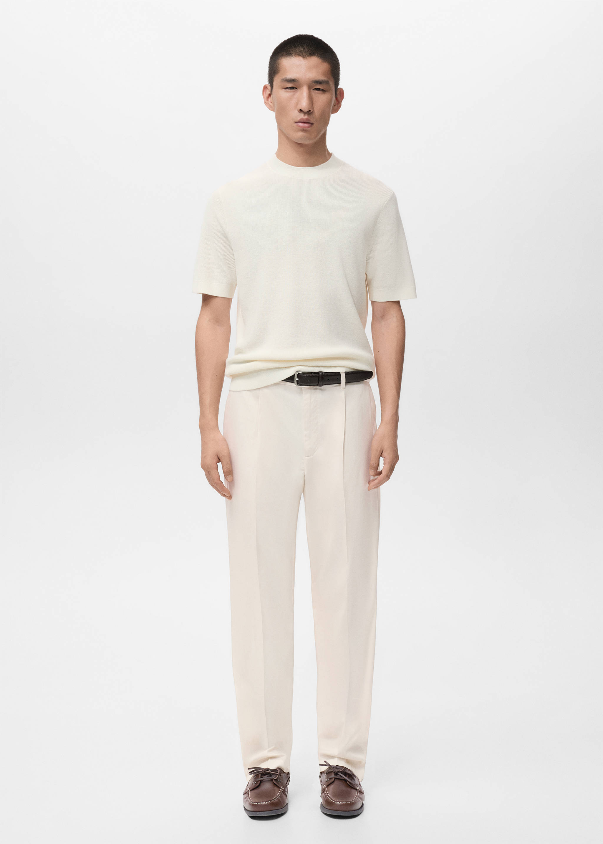 Regular-fit pleated flowy trousers - General plane