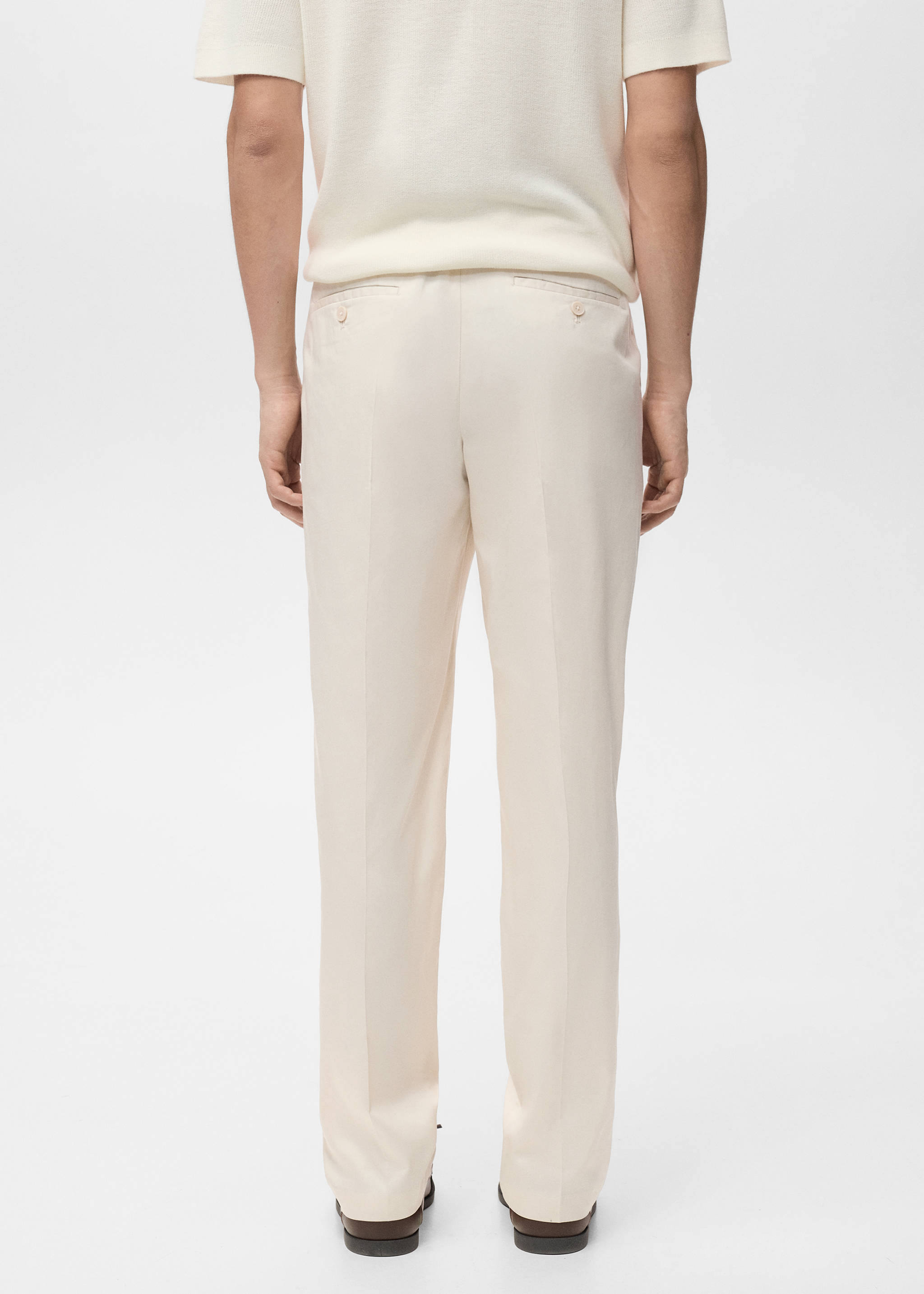 Regular-fit pleated flowy trousers - Reverse of the article