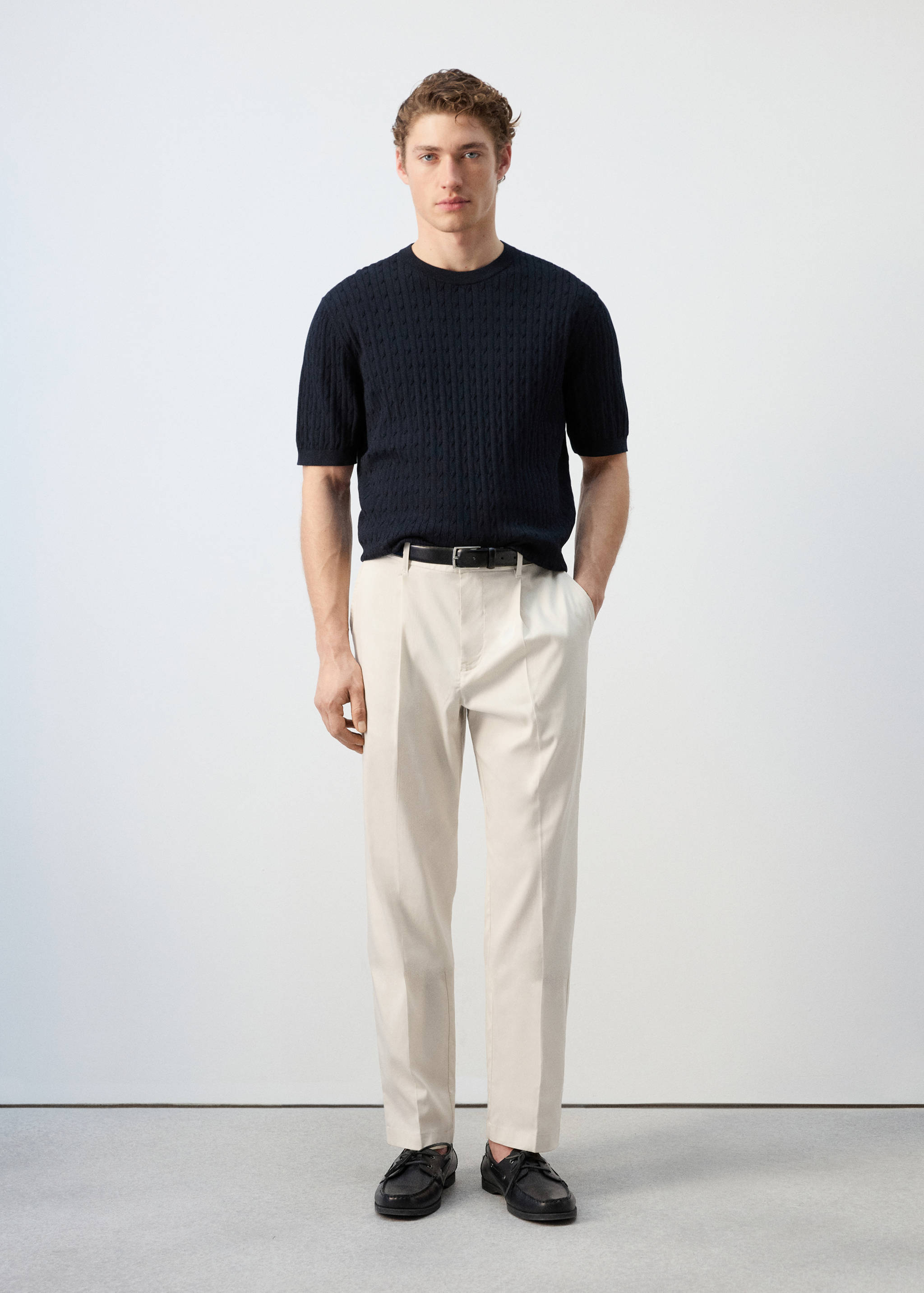 Pantalons regular fit fluid pinces - Pla general