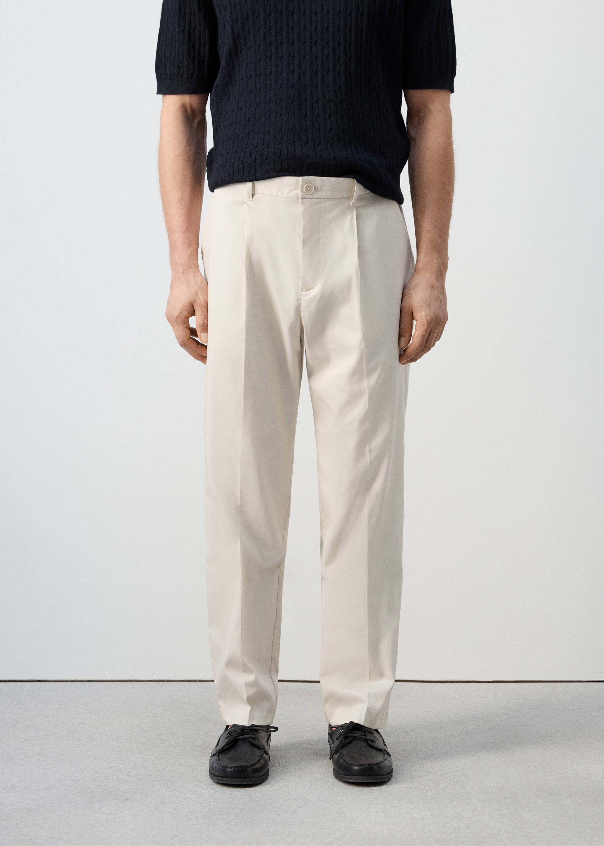 Pantalons regular fit fluid pinces - Pla mig