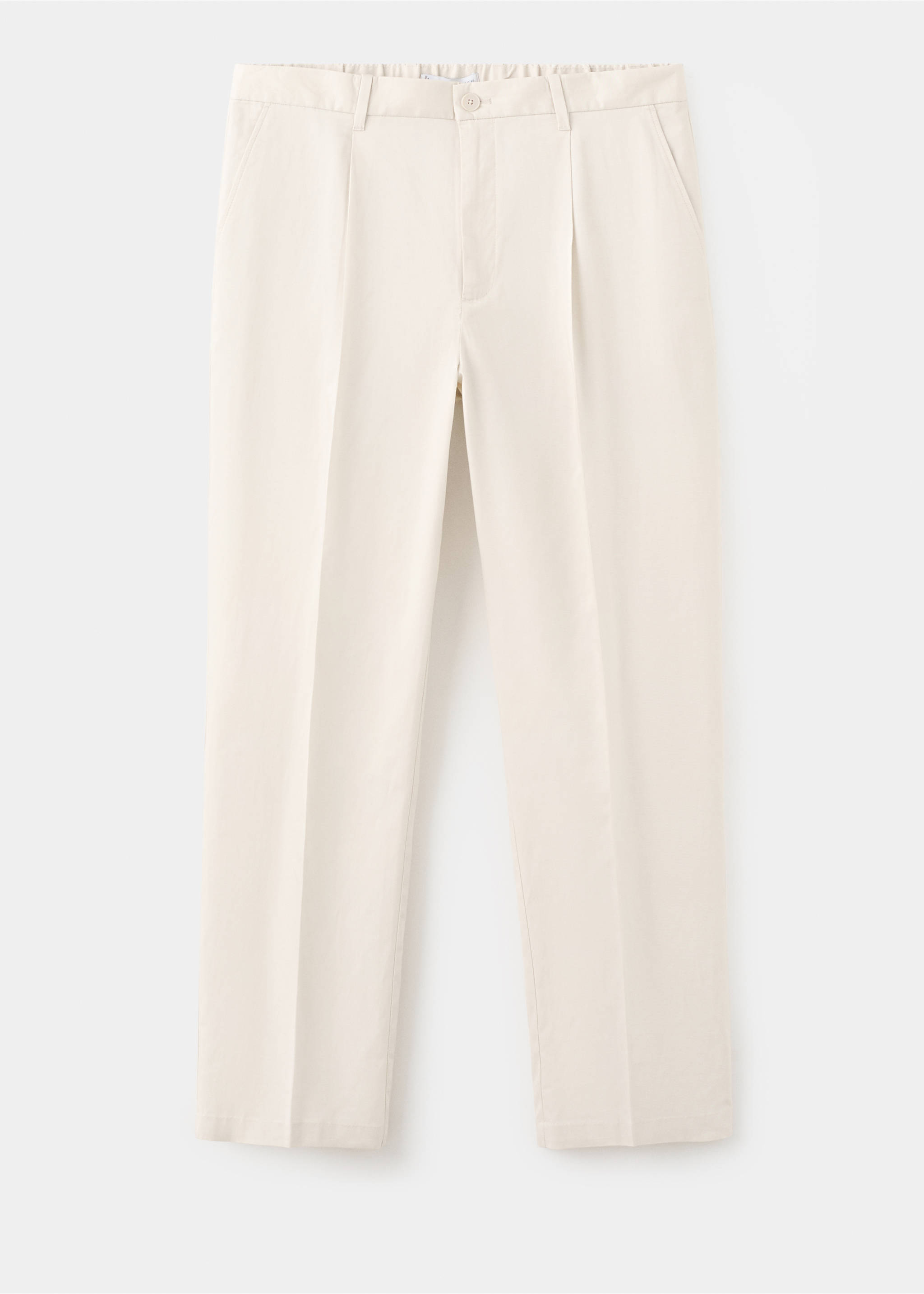 Regular-fit pleated flowy trousers - Article without model, Beige. Ref: 27011191-01.