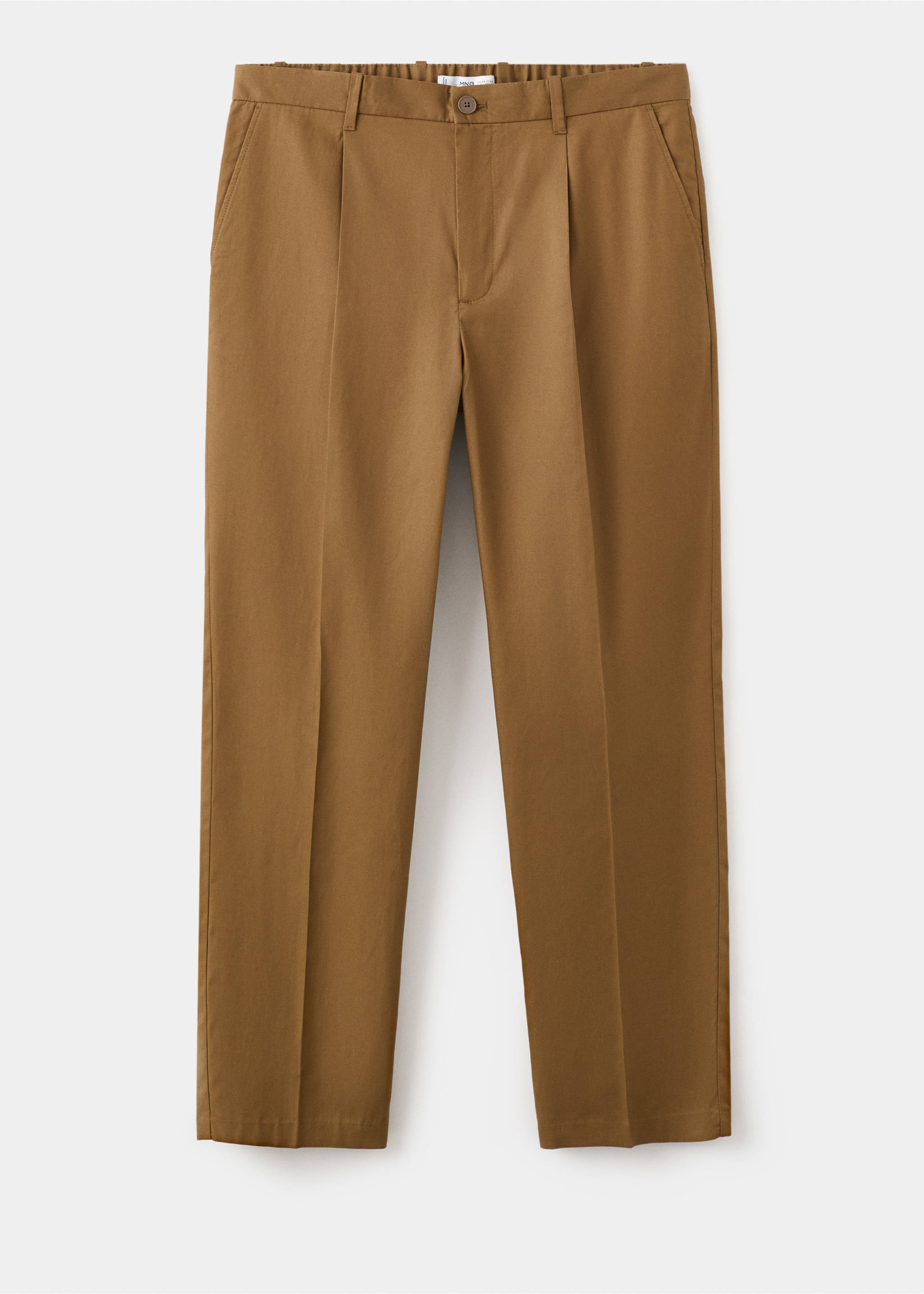 Pantalón regular fit fluido pinzas - Artículo sin modelo, Marrón. Ref: 27011191-00.
