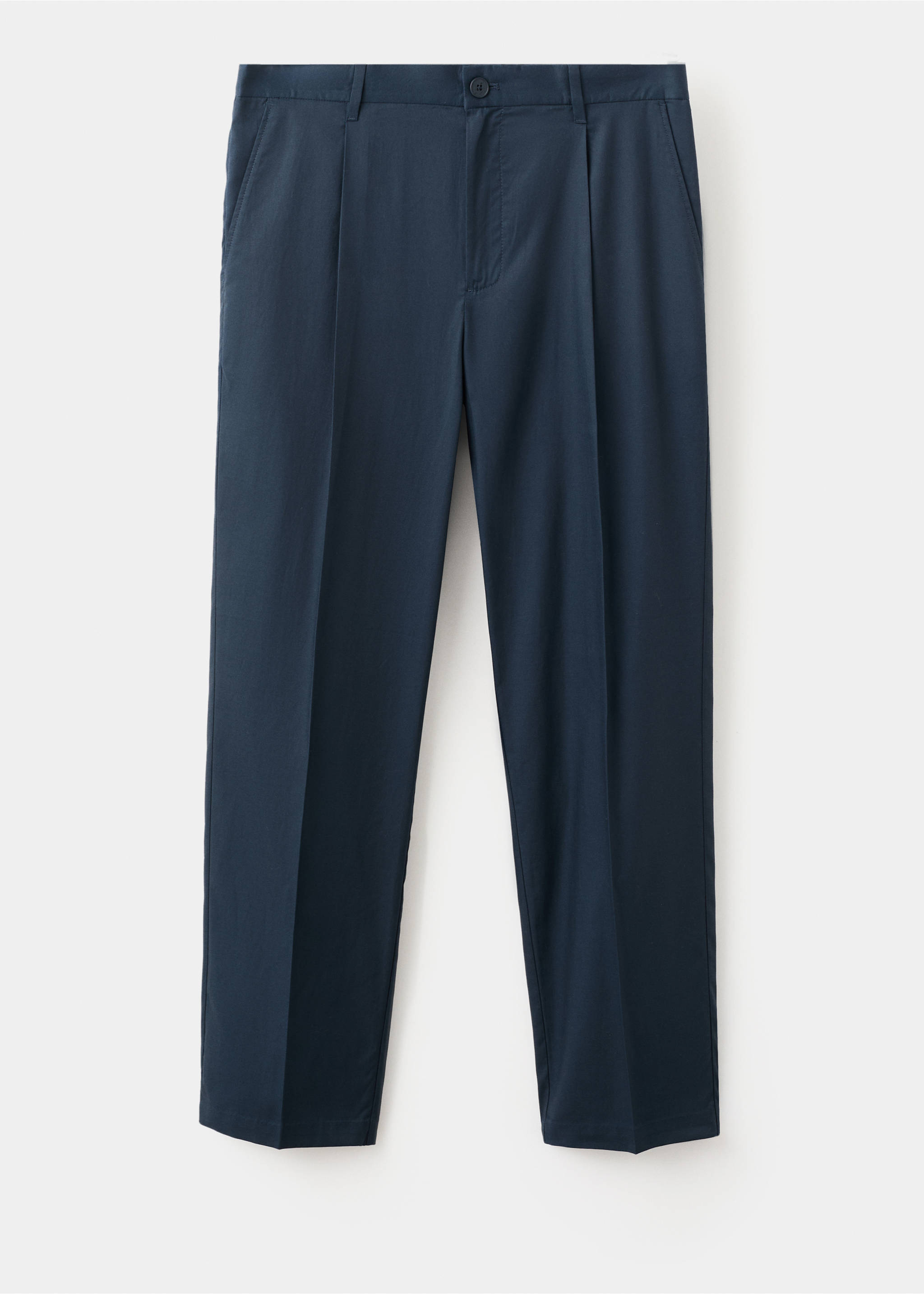Regular-fit pleated flowy trousers - Article without model, Navy. Ref: 27011191-01.