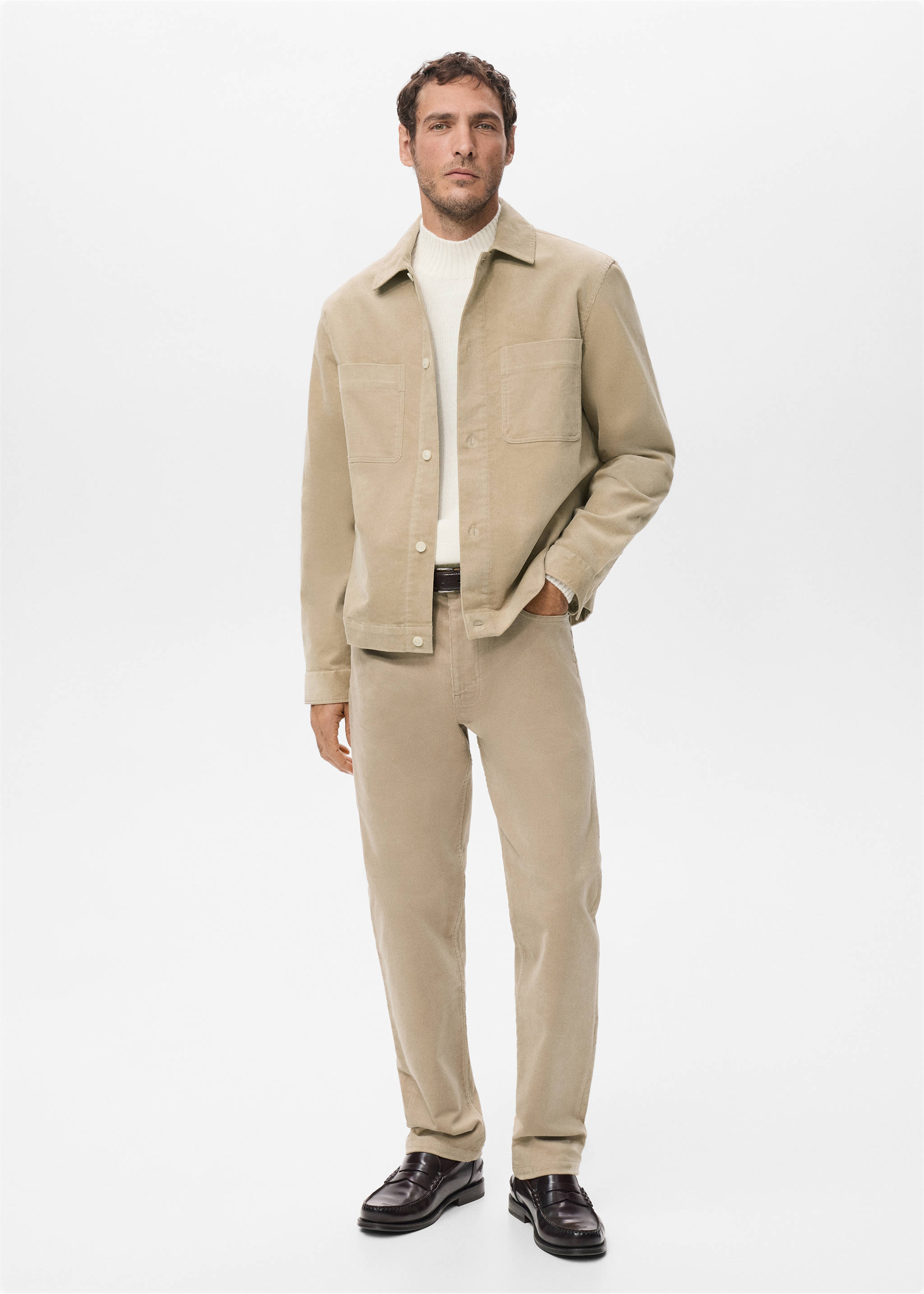 Corduroy regular-fit trousers - General plane, Sand. Ref: 27011192-00.