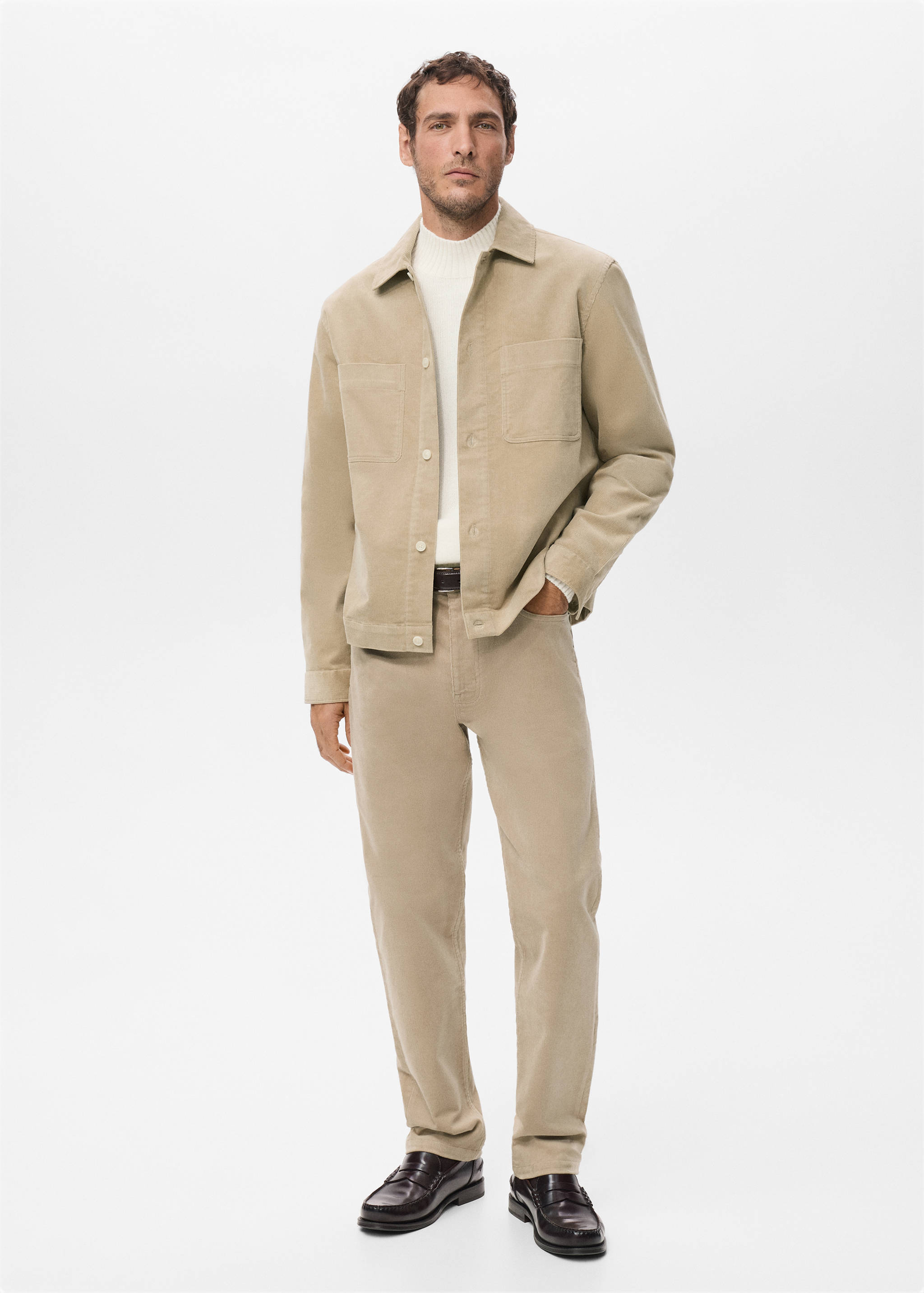 Corduroy regular-fit trousers - General plane