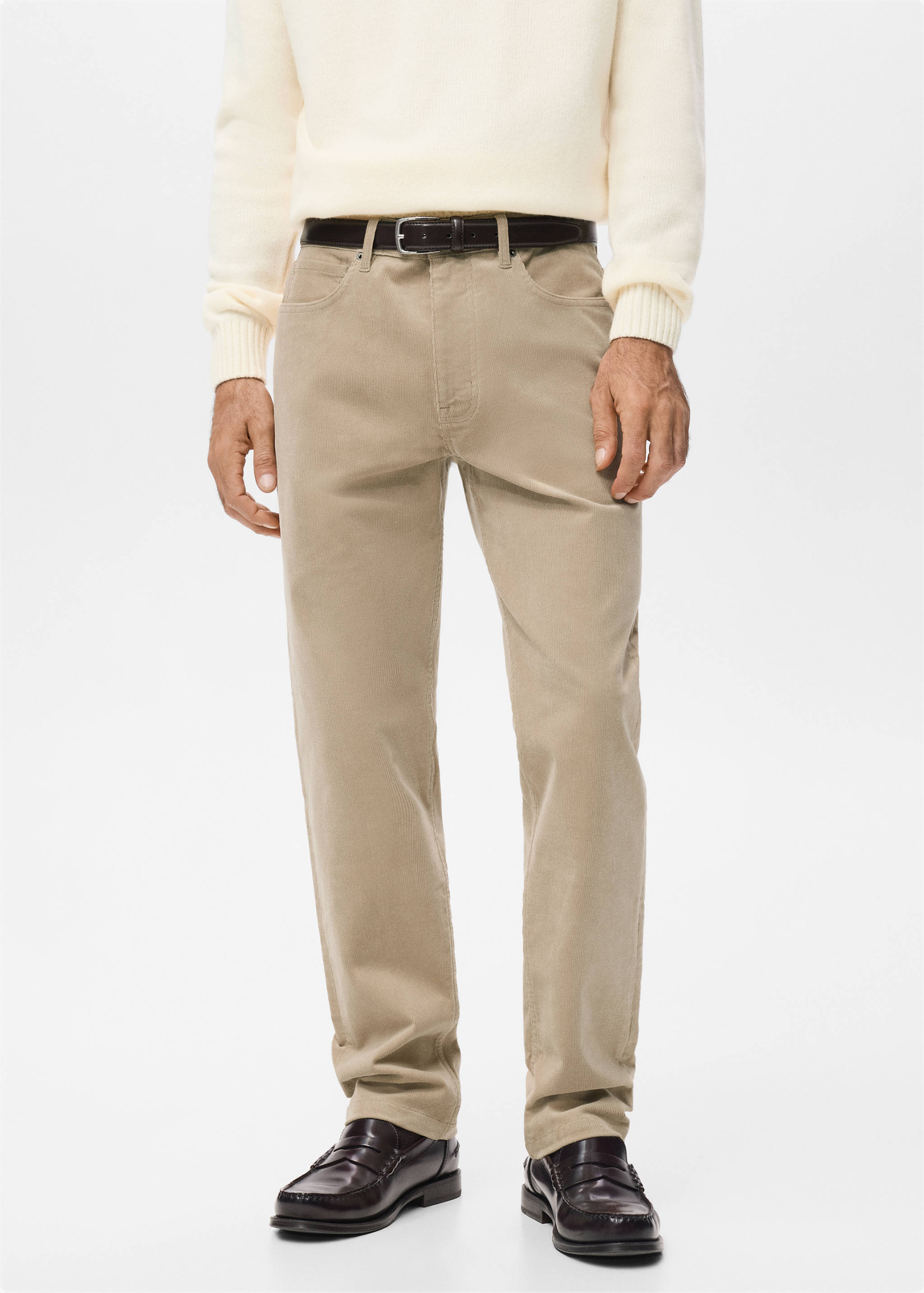 Corduroy regular-fit trousers - Medium plane