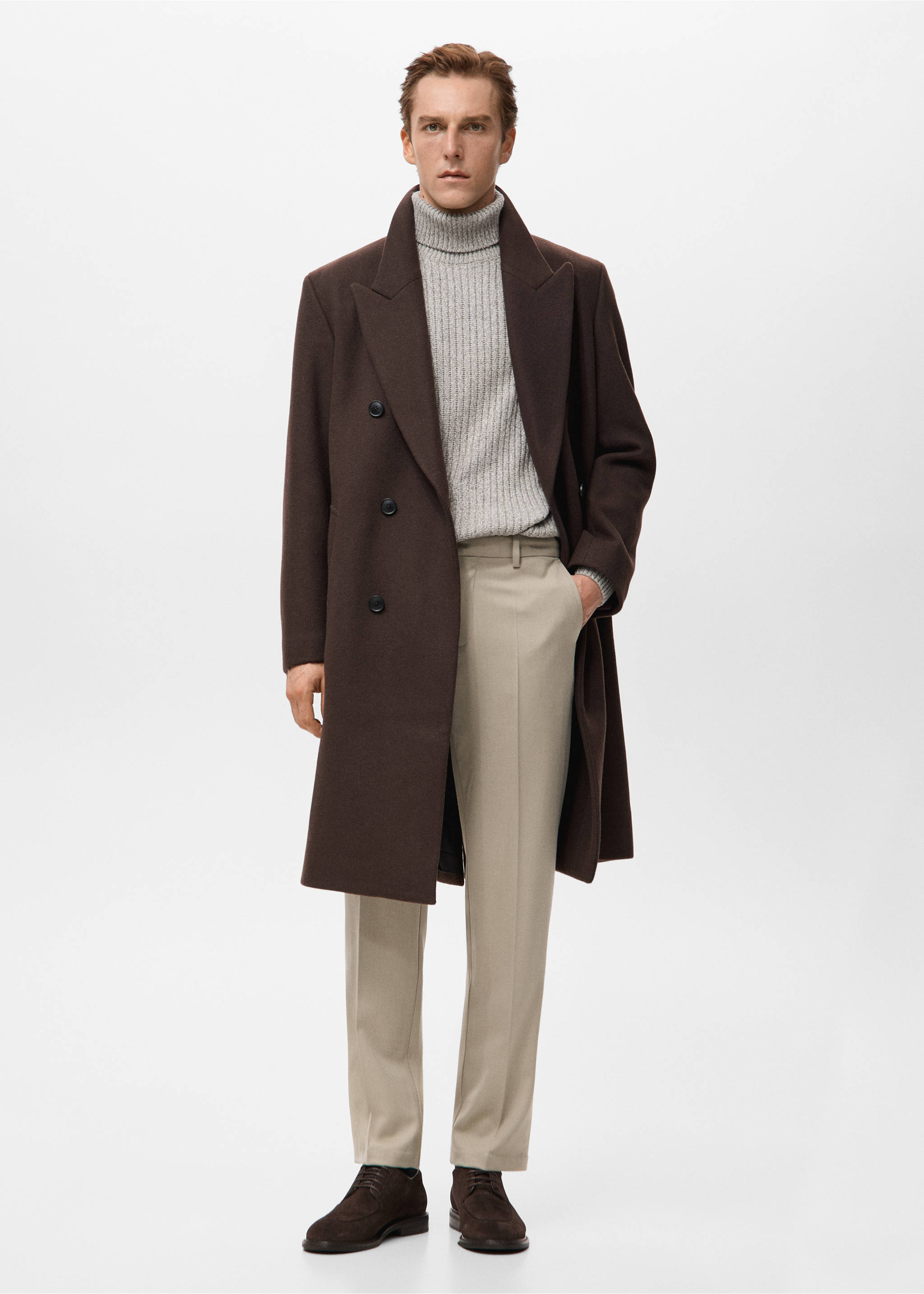 Fluid regular-fit trousers - General plane, Sand. Ref: 27011193-00.