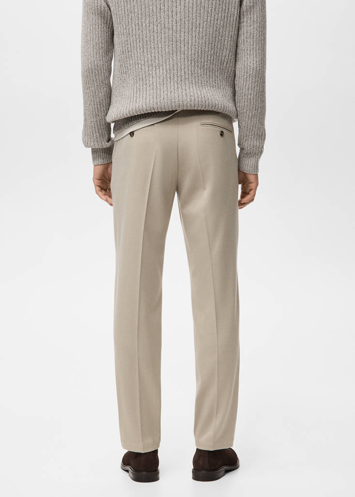Fluid regular-fit trousers — Sand
