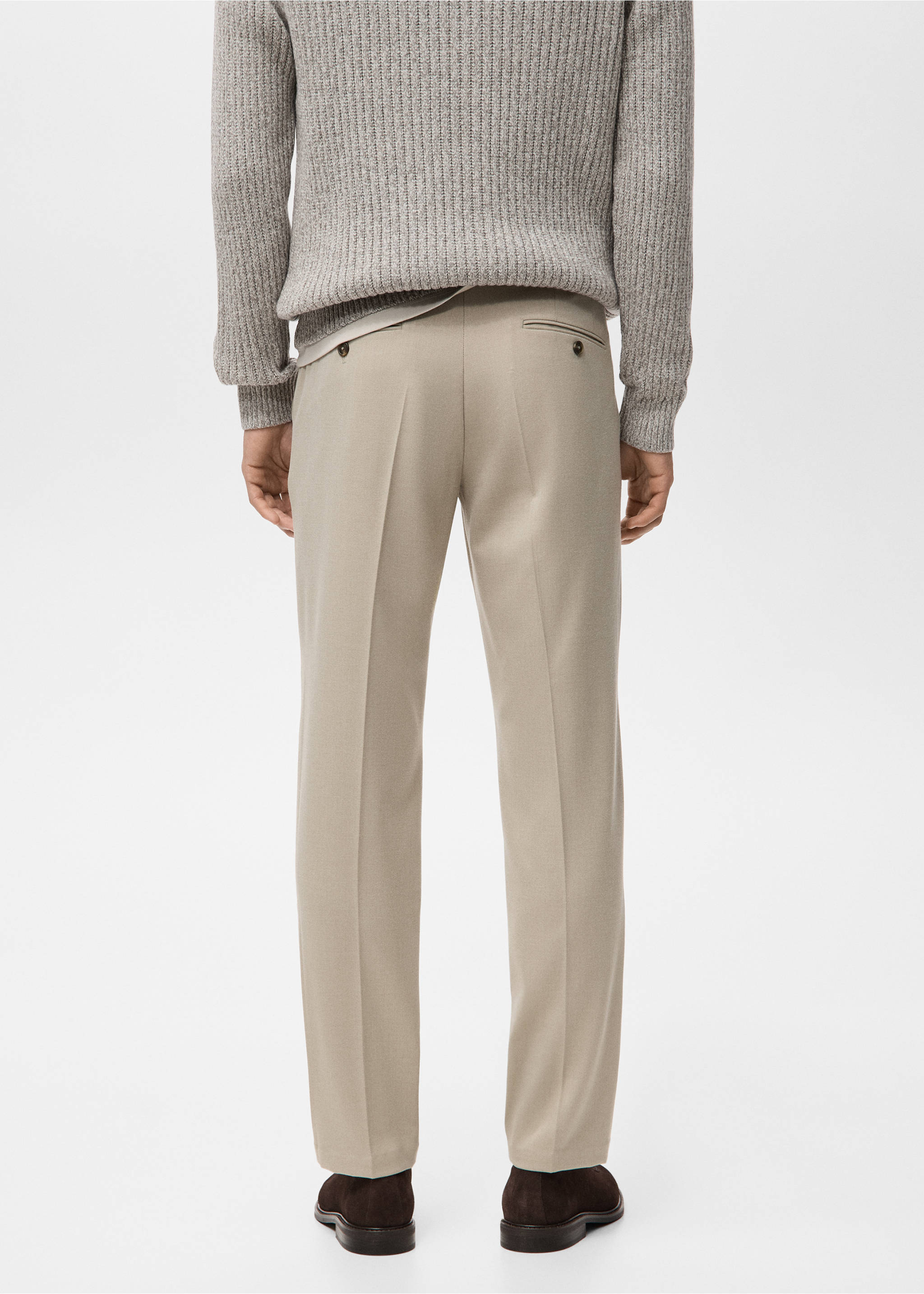 Fluid regular-fit trousers - Reverse of the article, Sand. Ref: 27011193-00.