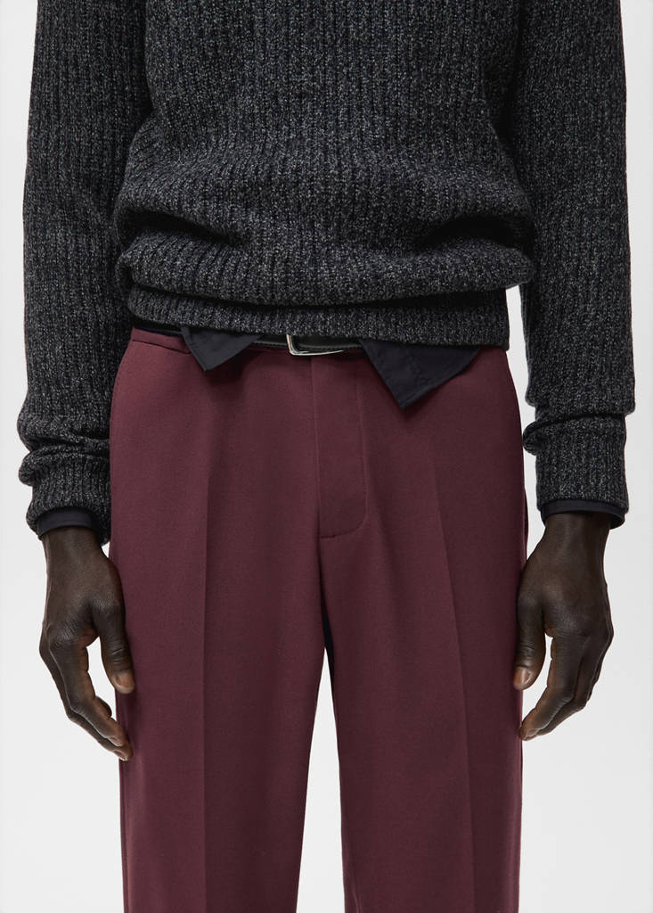 Fluid regular-fit trousers — Burgundy