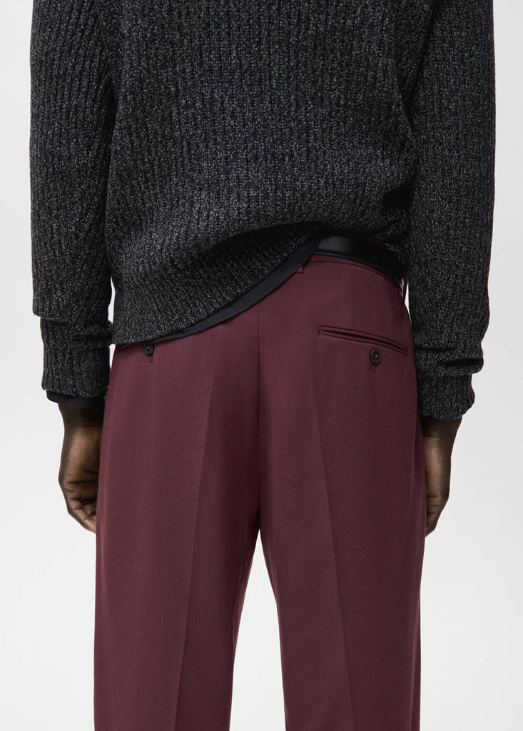Fluid regular-fit trousers — Burgundy