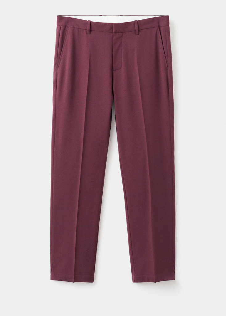 Fluid regular-fit trousers — Burgundy