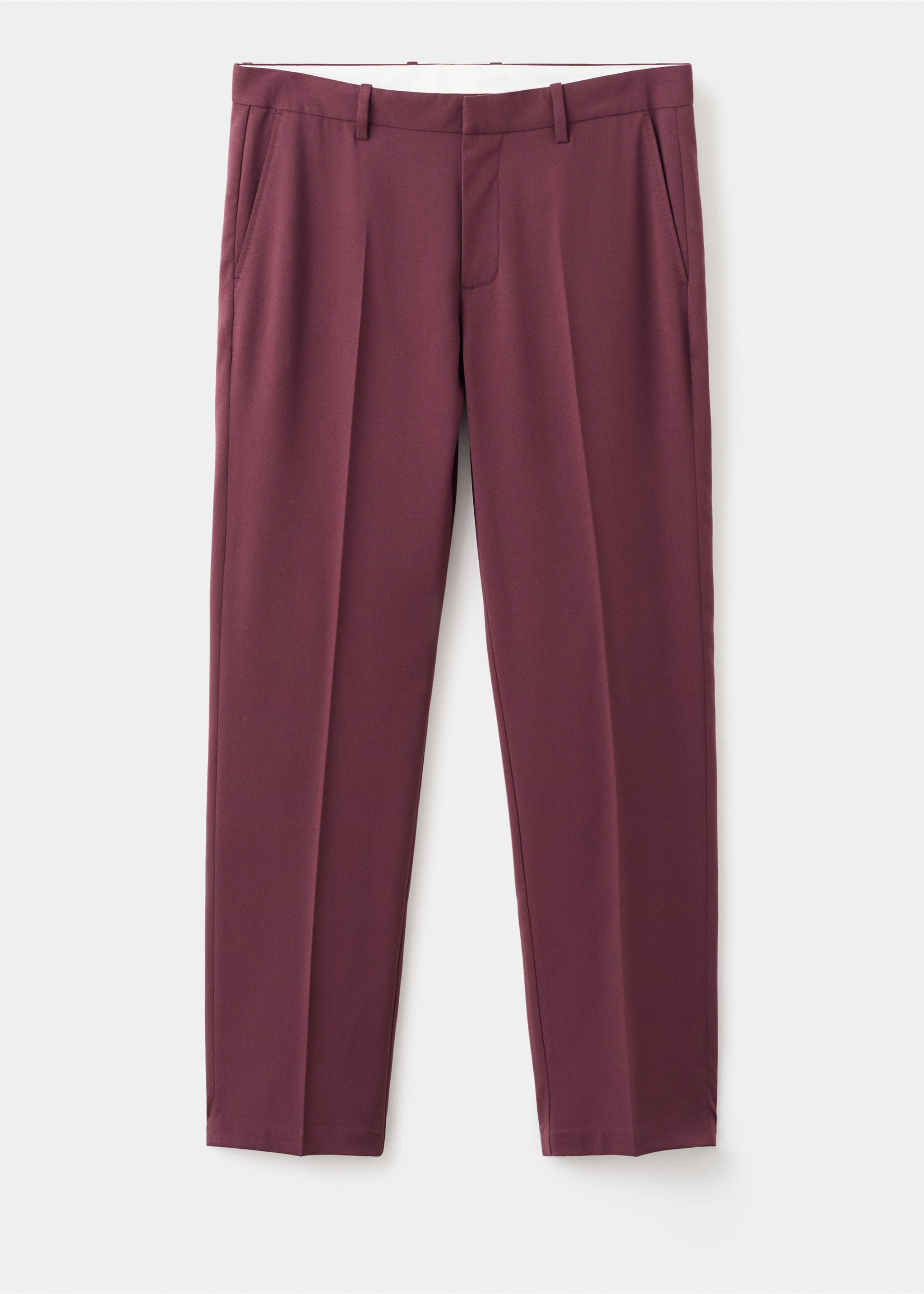 Fluid regular-fit trousers - Article without model, Burgundy. Ref: 27011194-00.