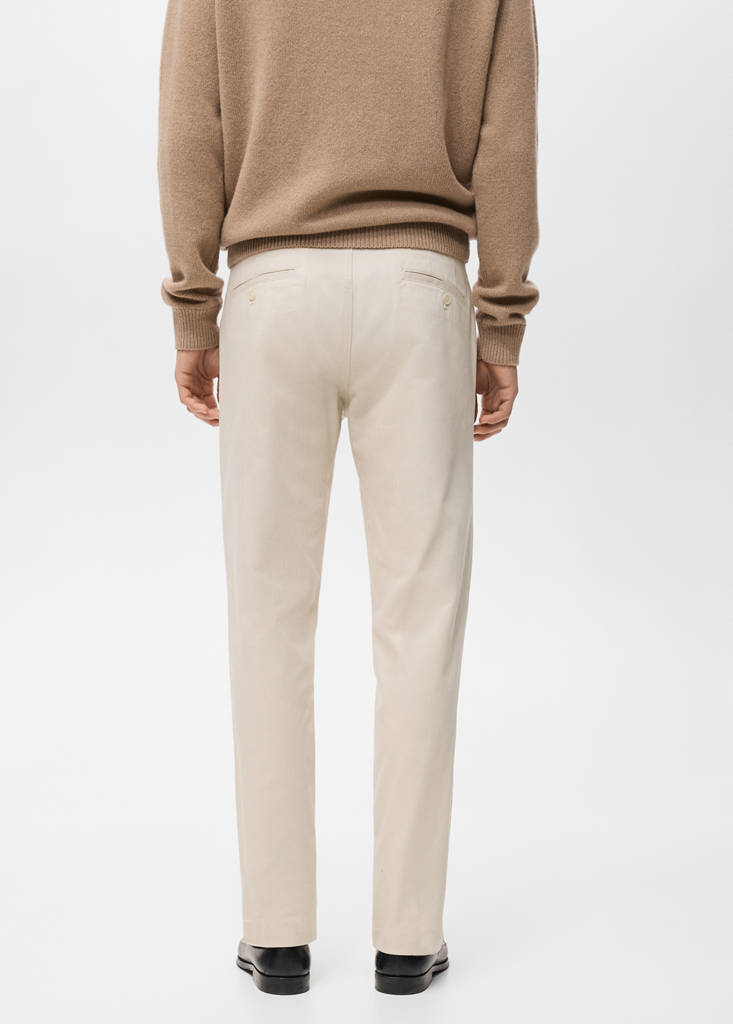 Regular-fit cotton trousers — Sand