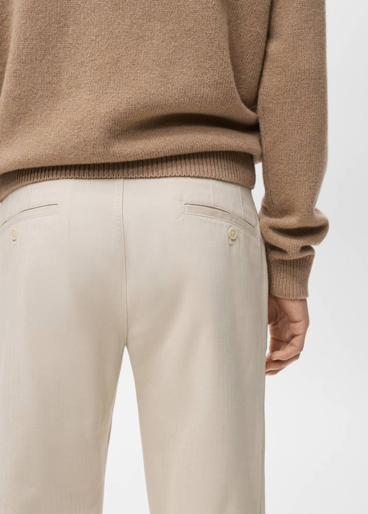 Regular-fit cotton trousers — Sand