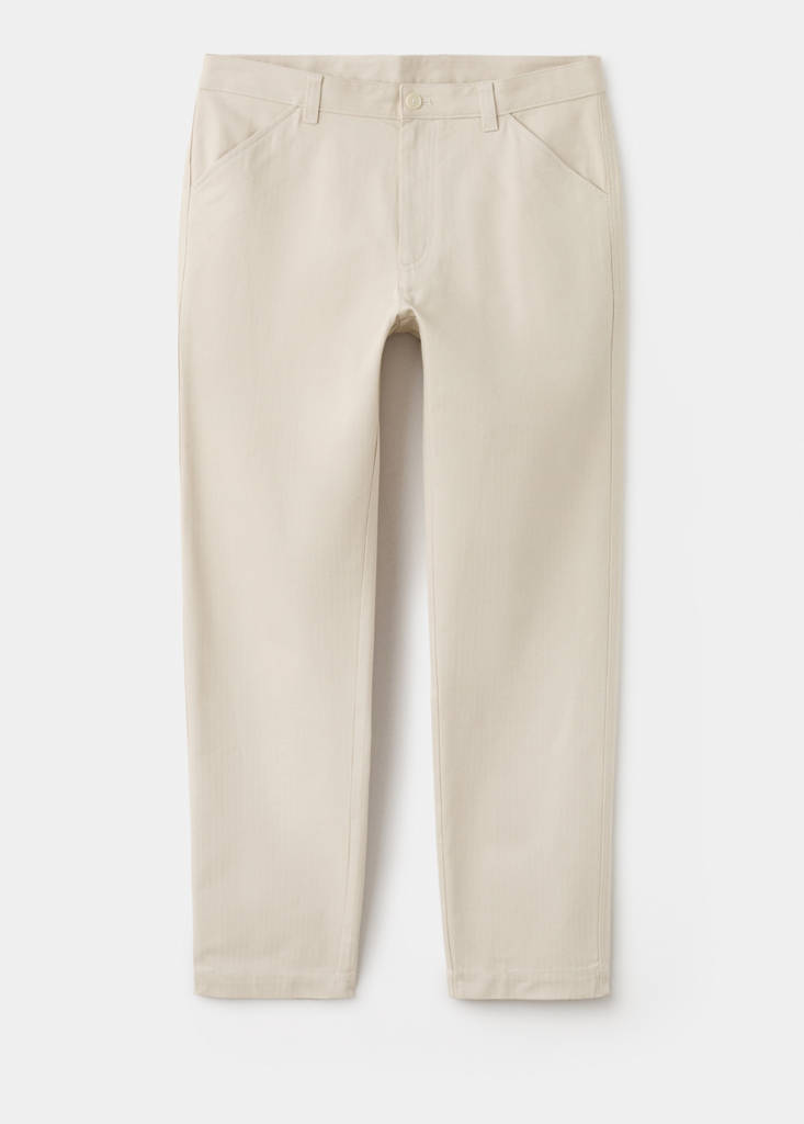 Regular-fit cotton trousers — Sand