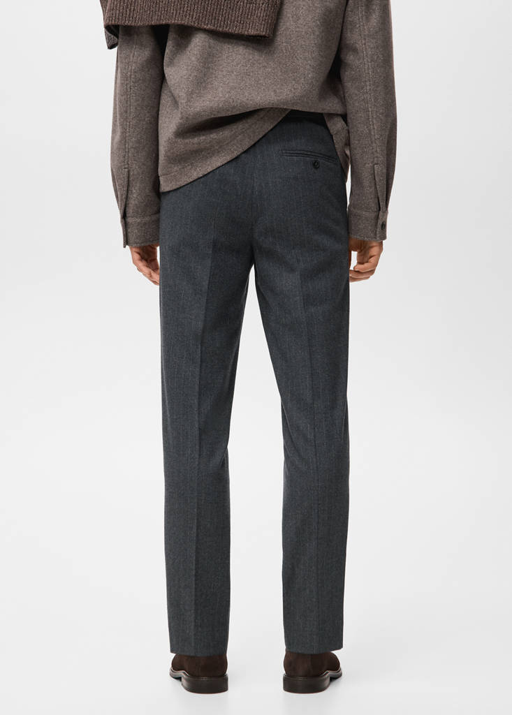 Slim-fit flannel trousers — Dark Heather Grey