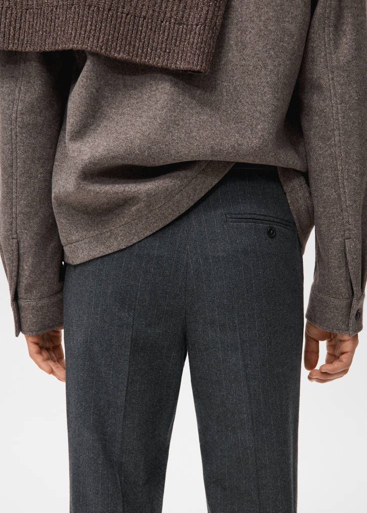 Slim-fit flannel trousers — Dark Heather Grey