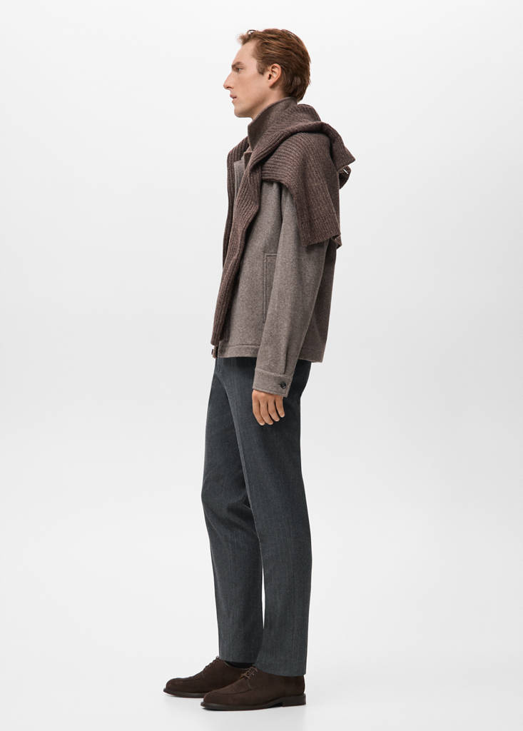 Slim-fit flannel trousers — Dark Heather Grey