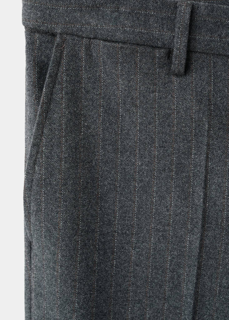 Slim-fit flannel trousers — Dark Heather Grey