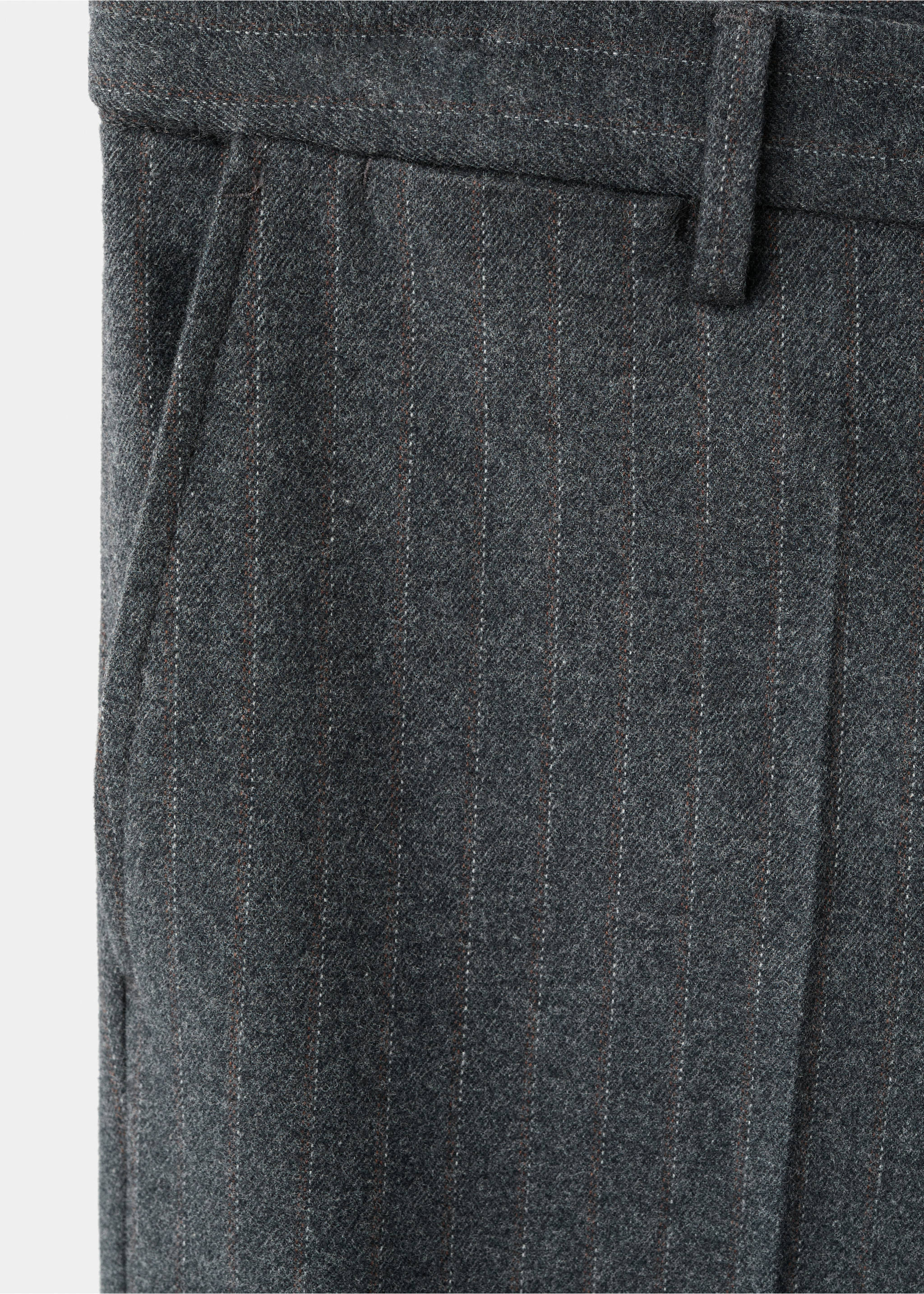 Pantalon flanelle regular-fit - Détail de l'article 8, Gris chiné foncé. Ref: 27011198-00.