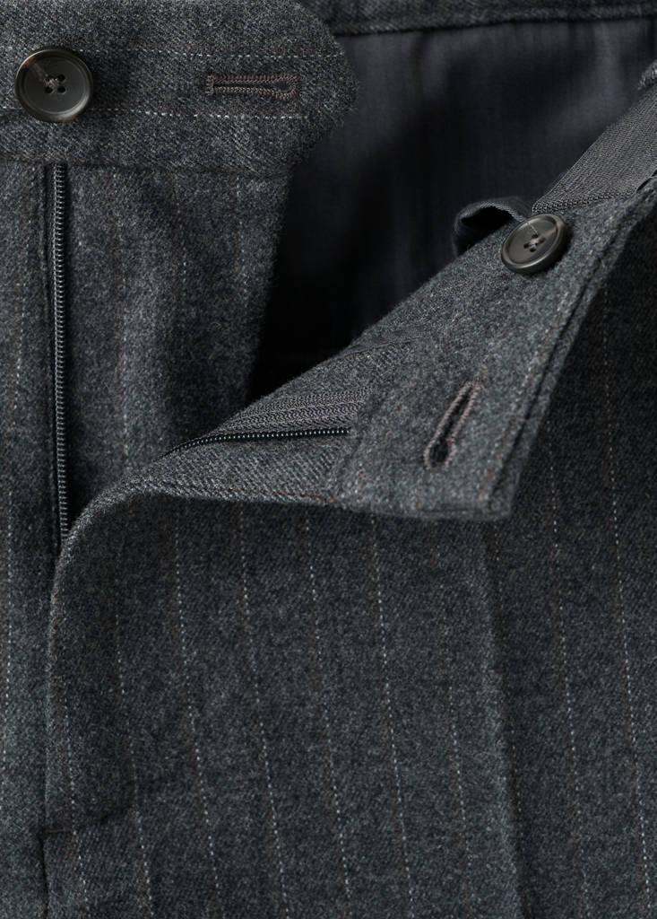 Slim-fit flannel trousers — Dark Heather Grey