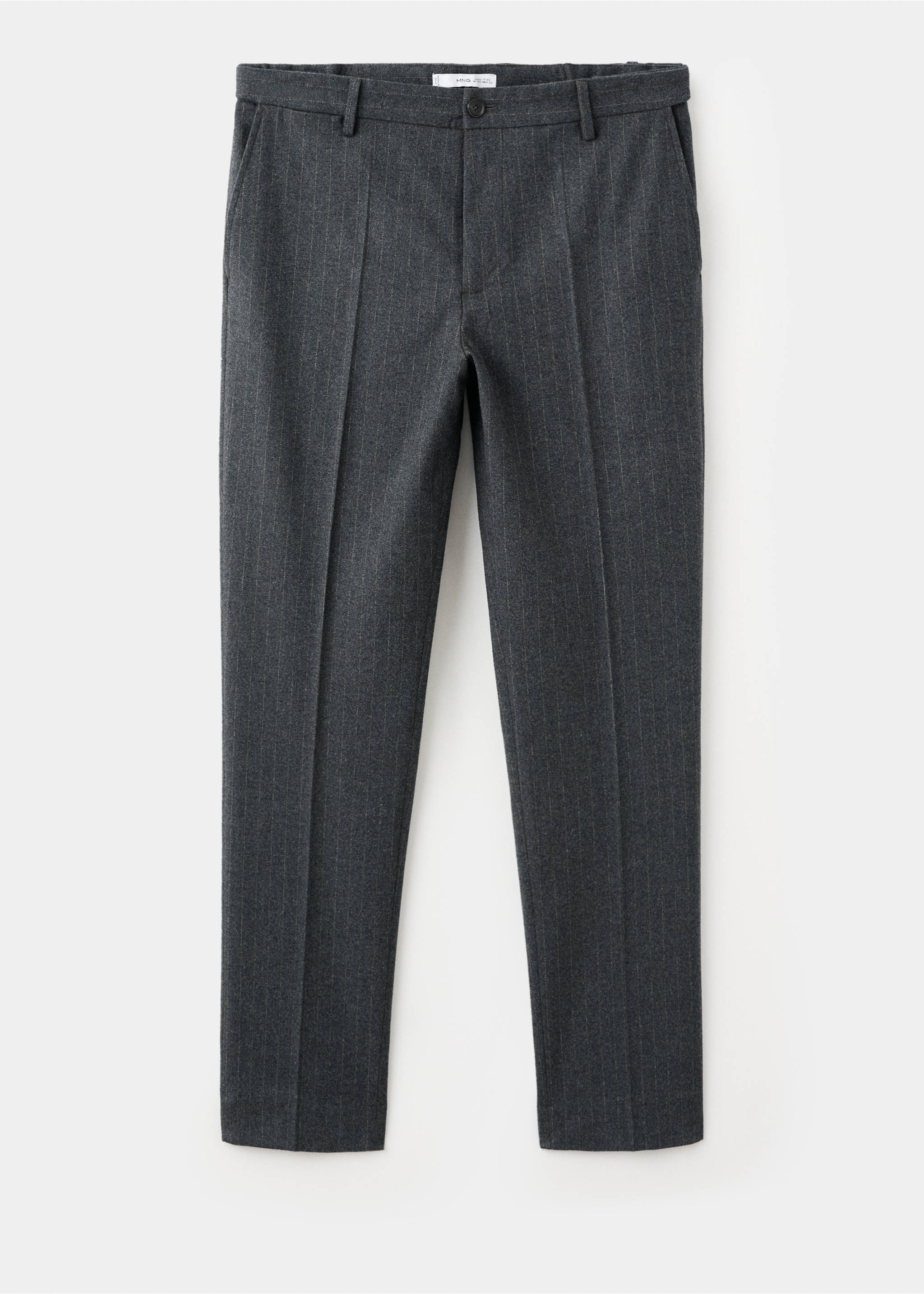 Pantalon flanelle regular-fit - Article sans modèle, Gris chiné foncé. Ref: 27011198-00.