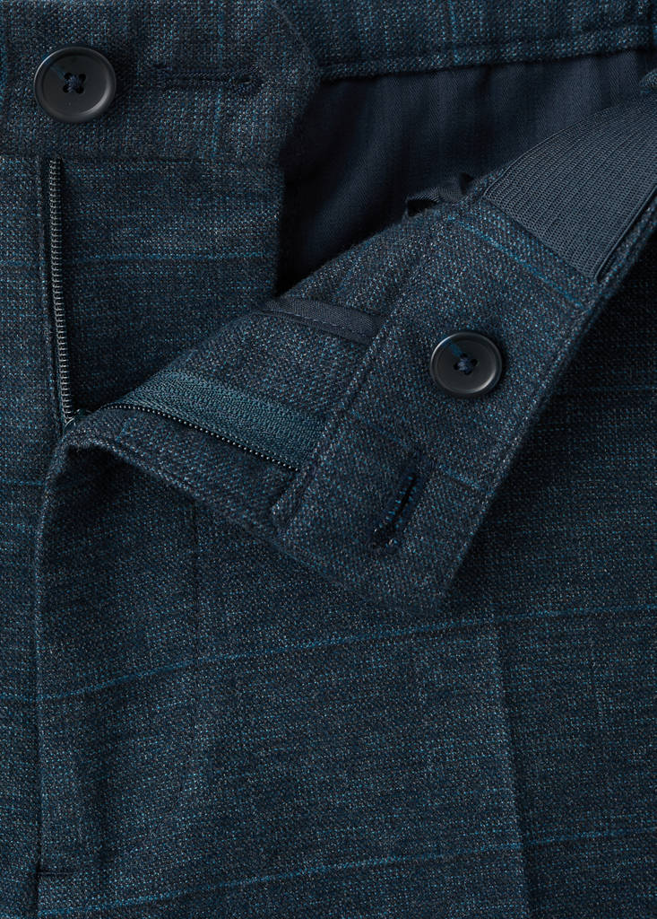 Slim-fit flannel trousers — Navy