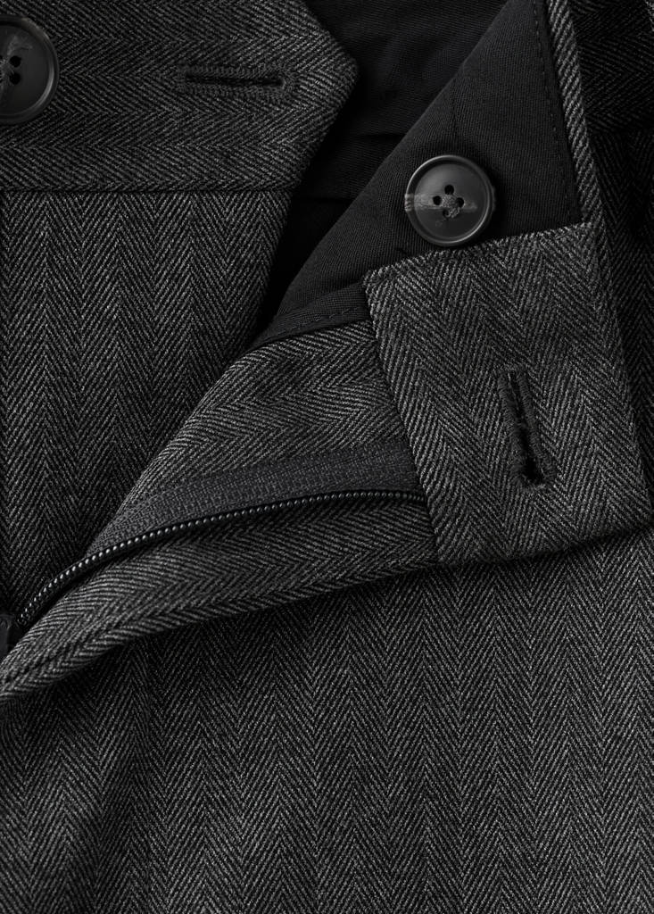 Regular-fit pleated flannel trousers — Dark Heather Grey