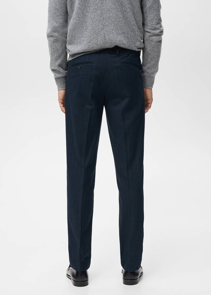 Slim-fit flannel trousers — Dark Navy
