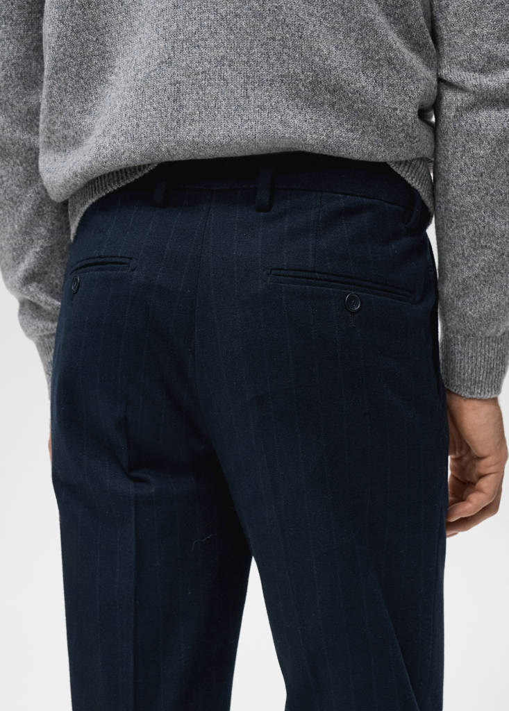 Slim-fit flannel trousers — Dark Navy