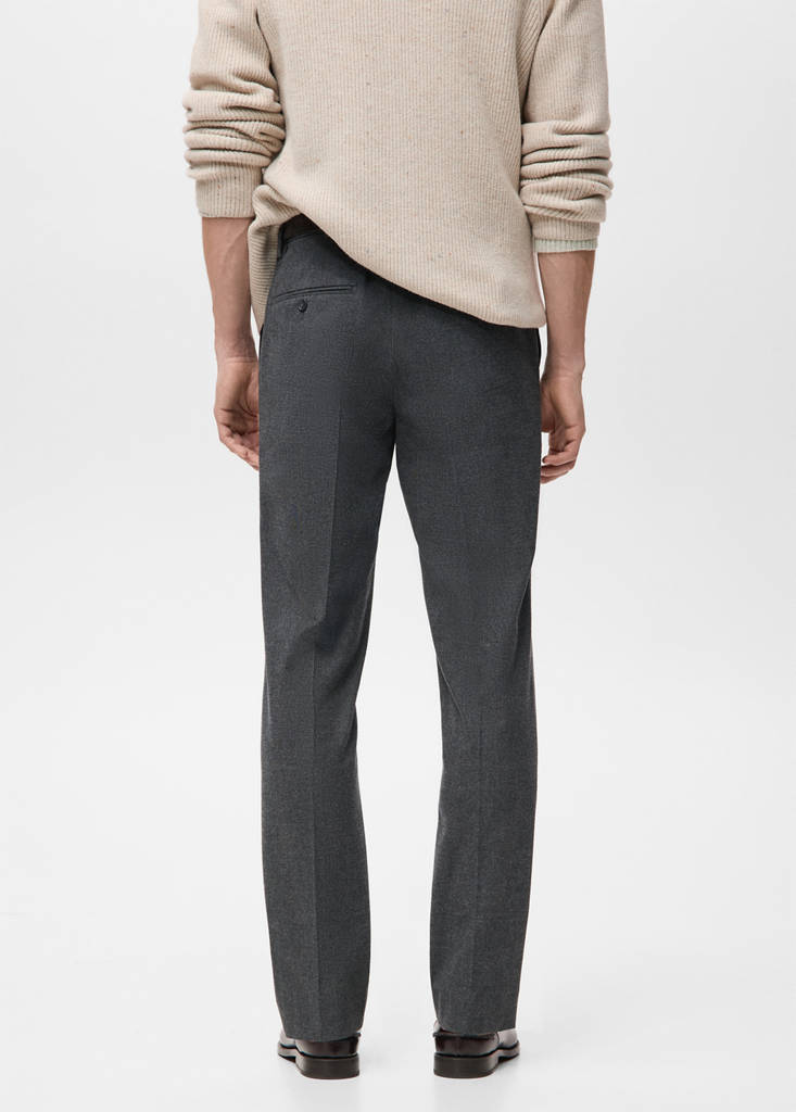 Slim-fit flannel trousers — Medium Heather Grey