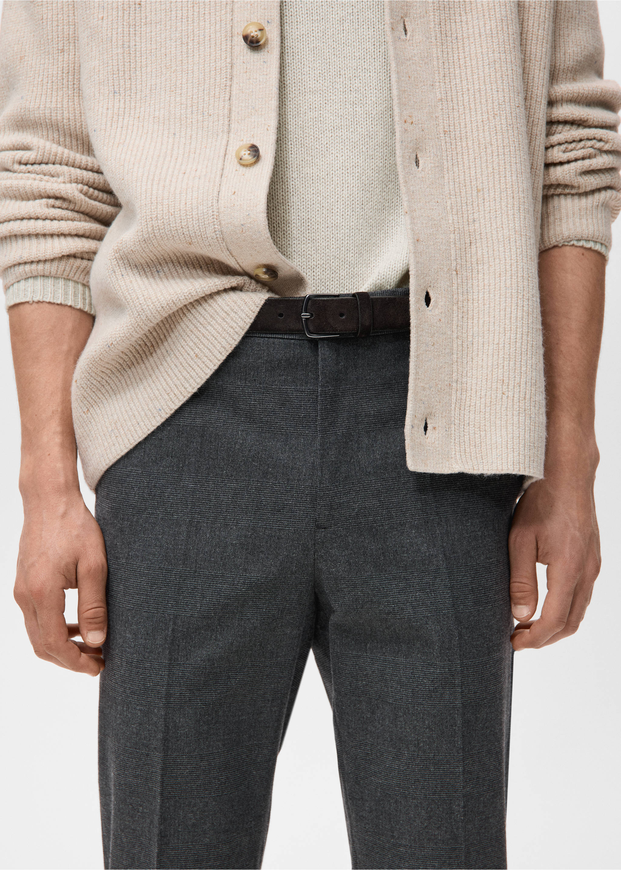 法兰绒修身裤 - null, 石楠花中灰. Ref: 27011202-00.