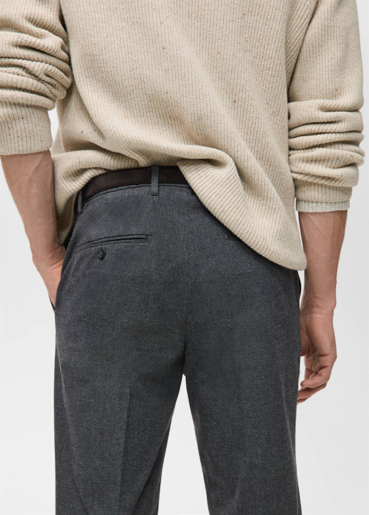 Slim-fit flannel trousers — Medium Heather Grey