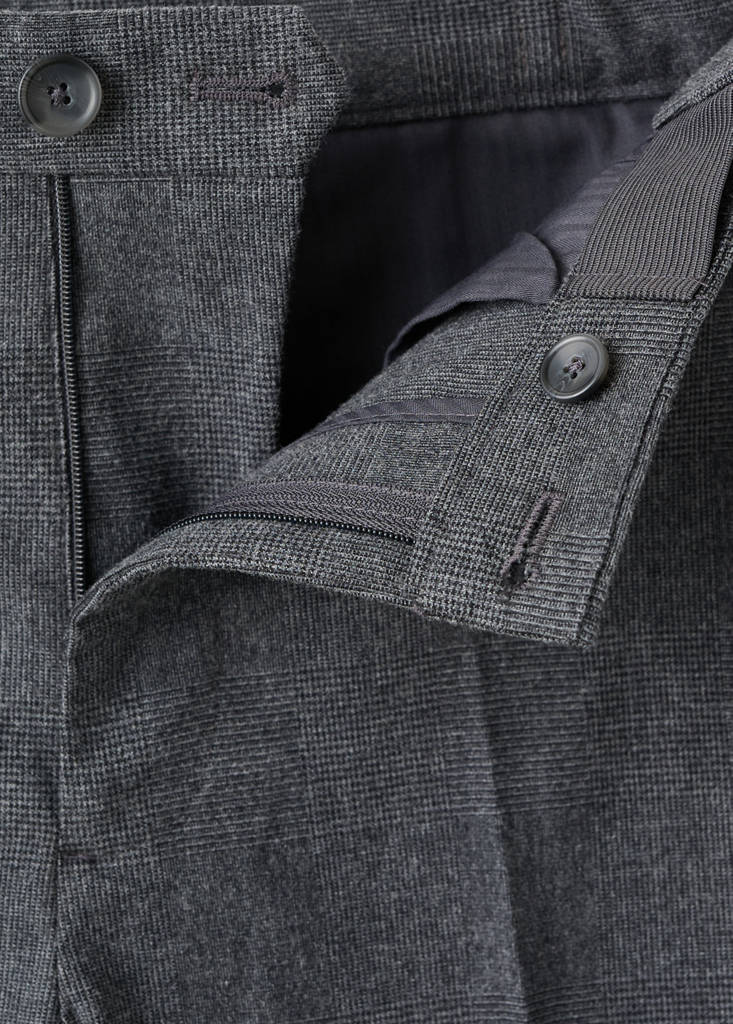Slim-fit flannel trousers — Medium Heather Grey