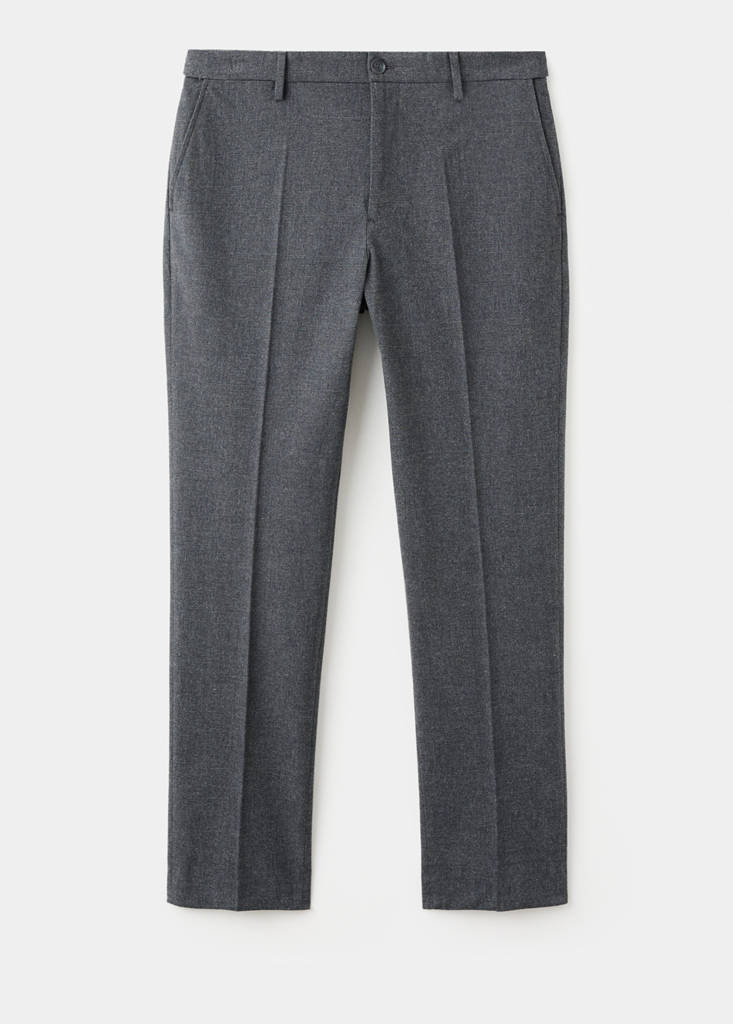 Slim-fit flannel trousers — Medium Heather Grey