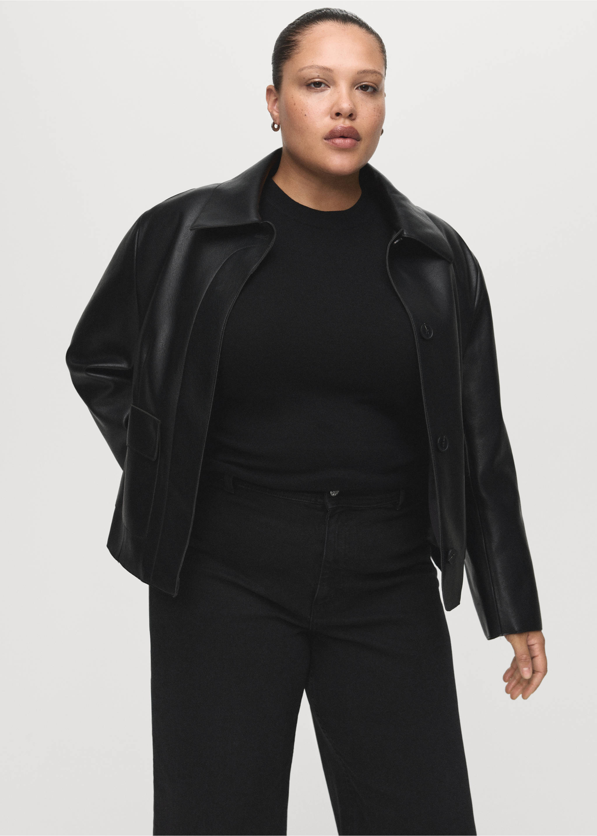 Catherin culotte high-rise jeans - Details of the article 5, Black denim. Ref: 27011206-00.