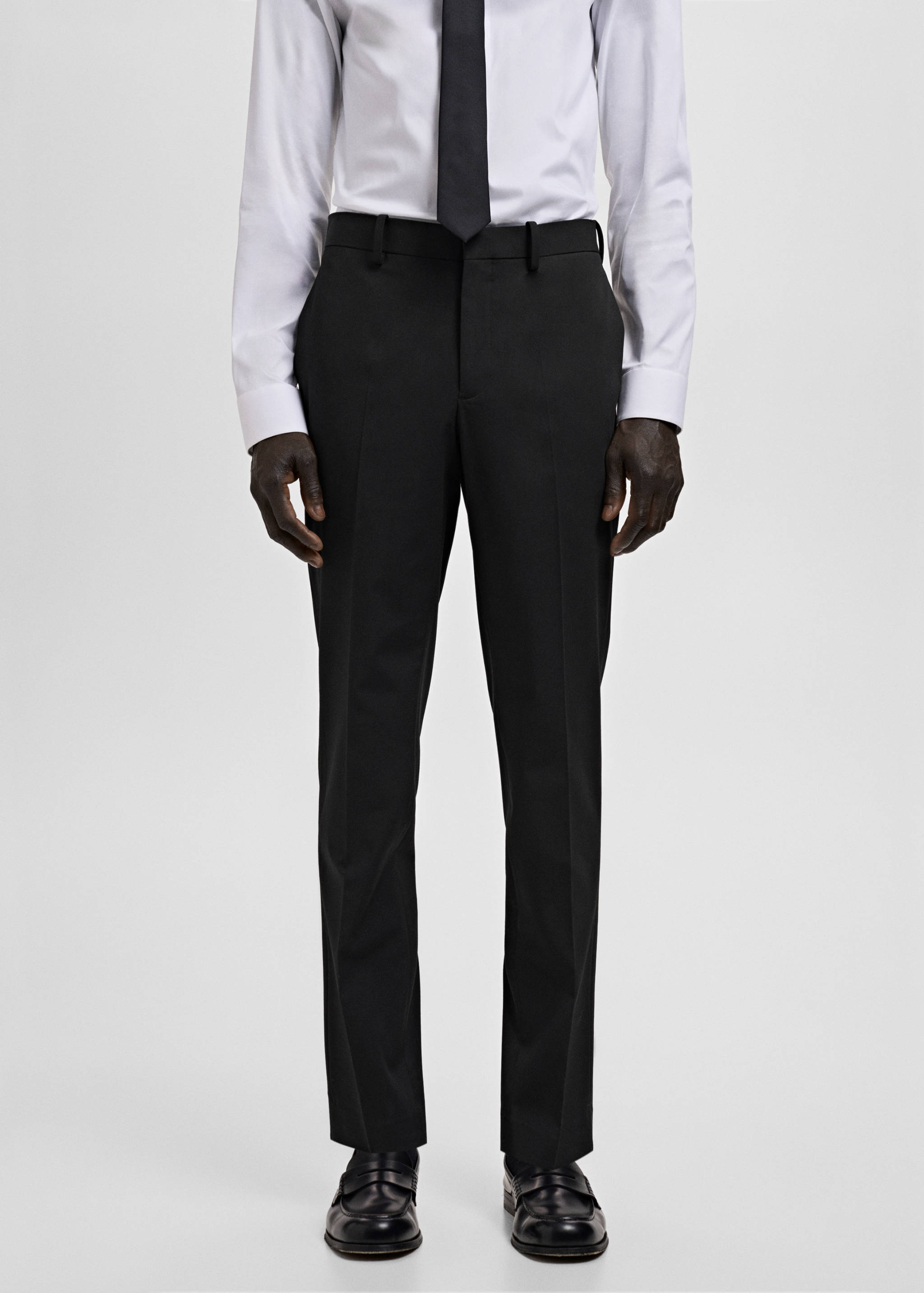 Stretch fabric super slim-fit suit trousers - Medium plane