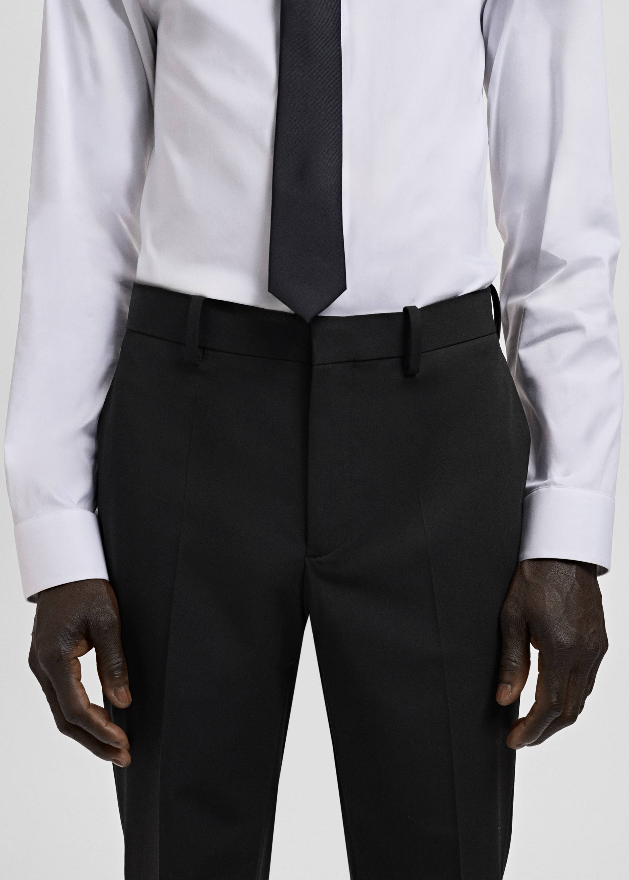 Stretch fabric super slim-fit suit trousers - Details of the article 1