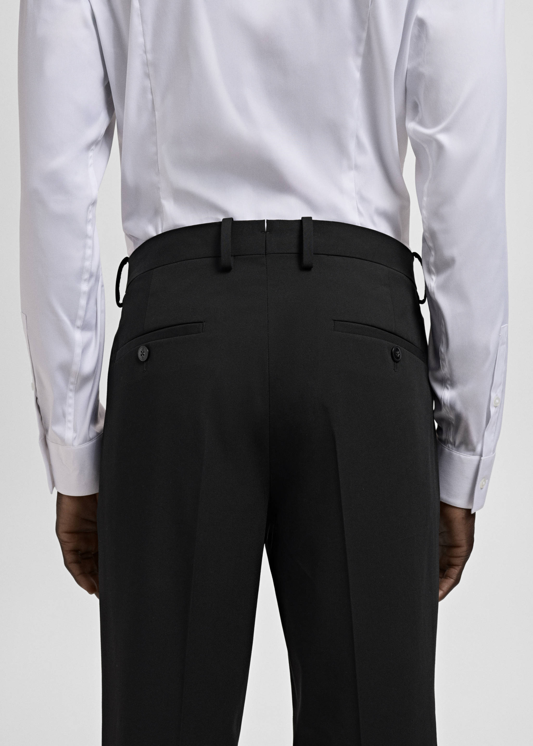 Stretch fabric super slim-fit suit trousers - Details of the article 4