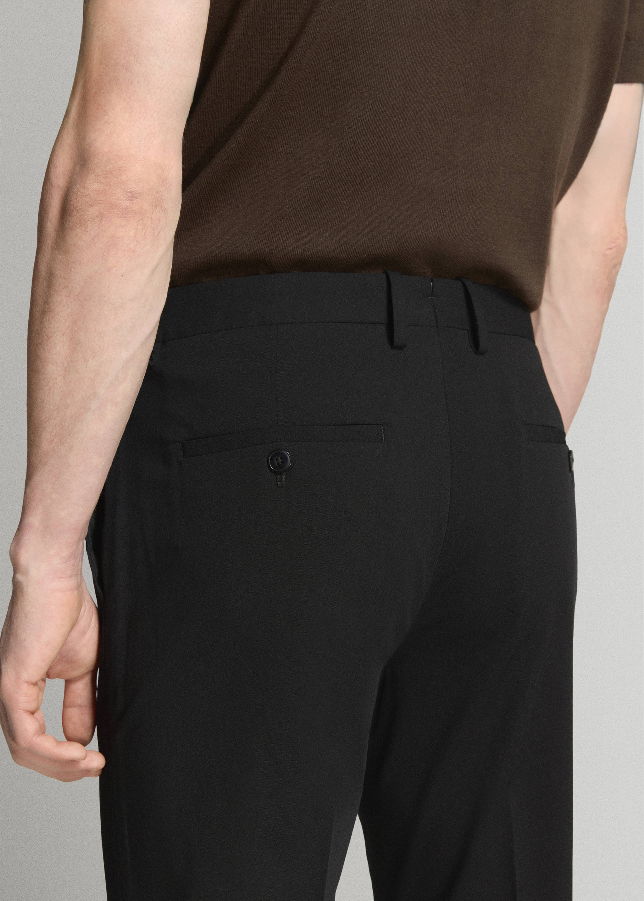 Stretch fabric super slim-fit suit trousers - Details of the article 3
