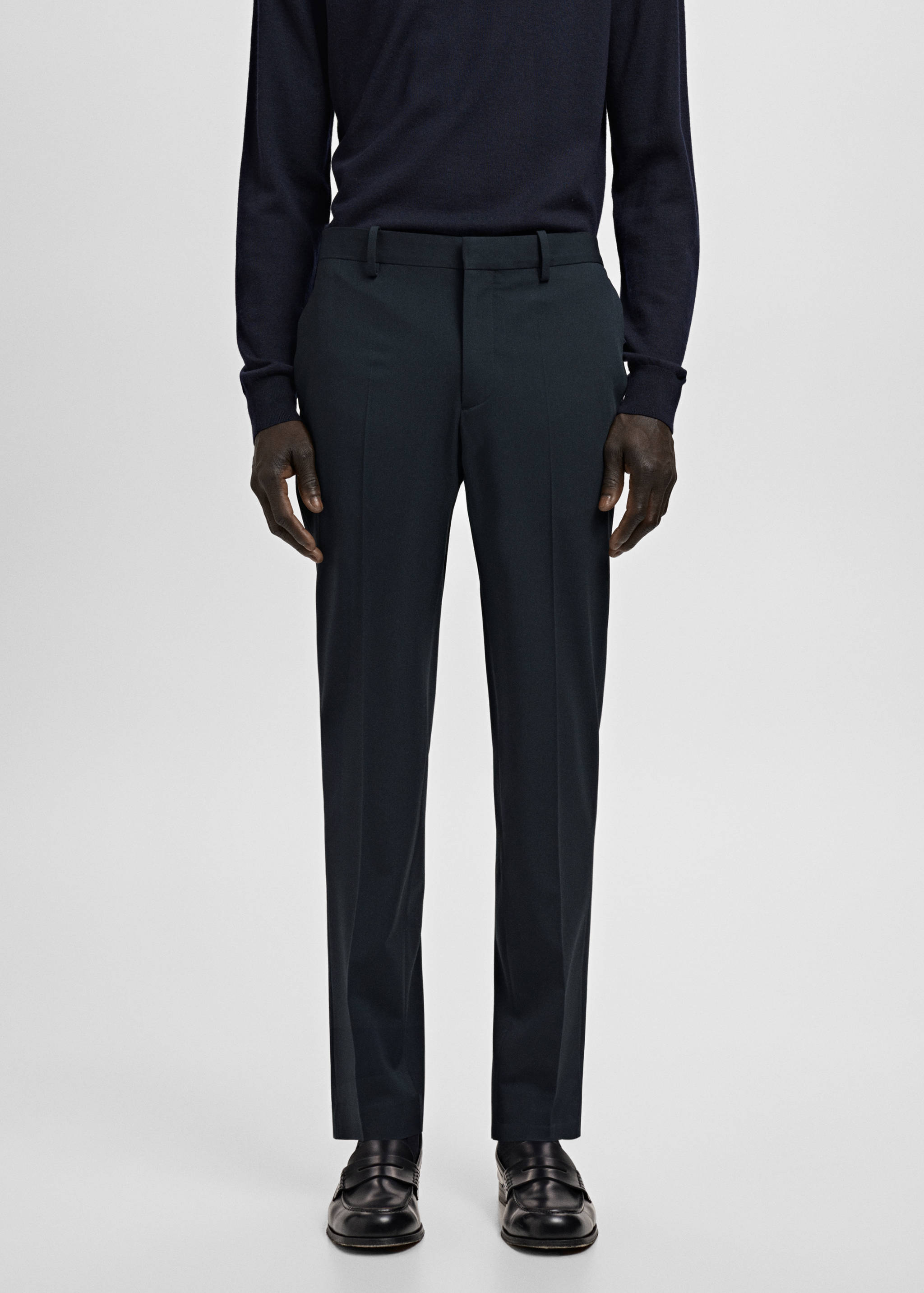 Stretch fabric super slim-fit suit trousers - Medium plane