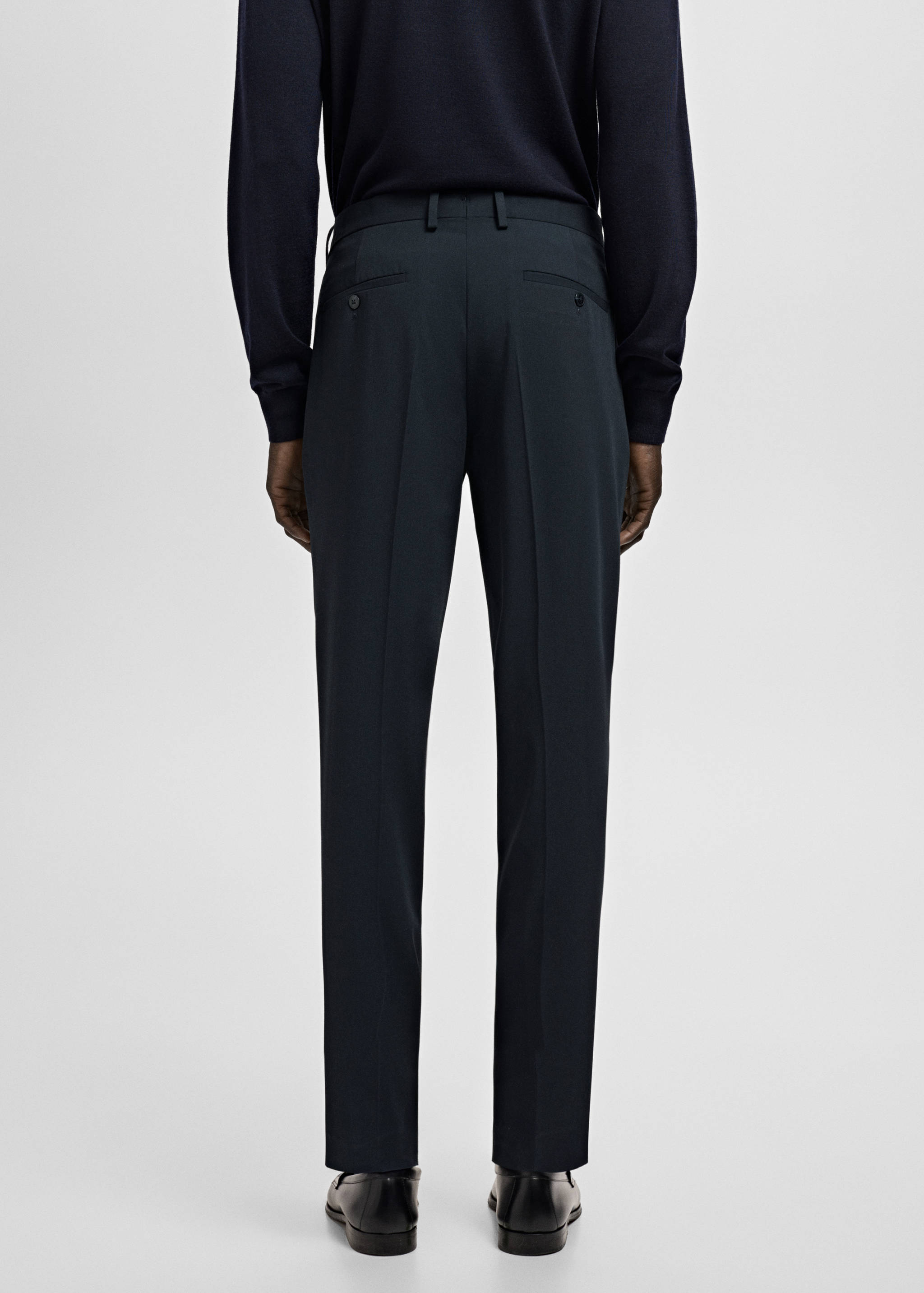Stretch fabric super slim-fit suit trousers - Reverse of the article